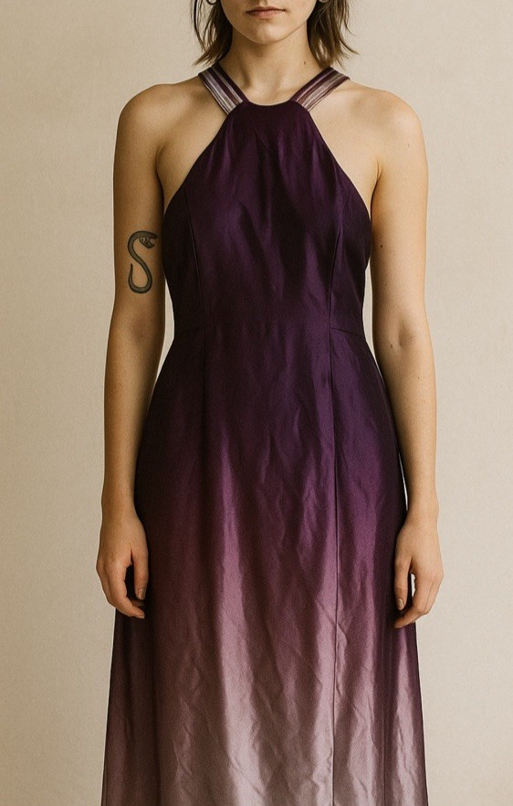 Vintage Nadine Purple Ombré Whimsygoth Y2K Fairy Formal Maxi Dress Medium Aa