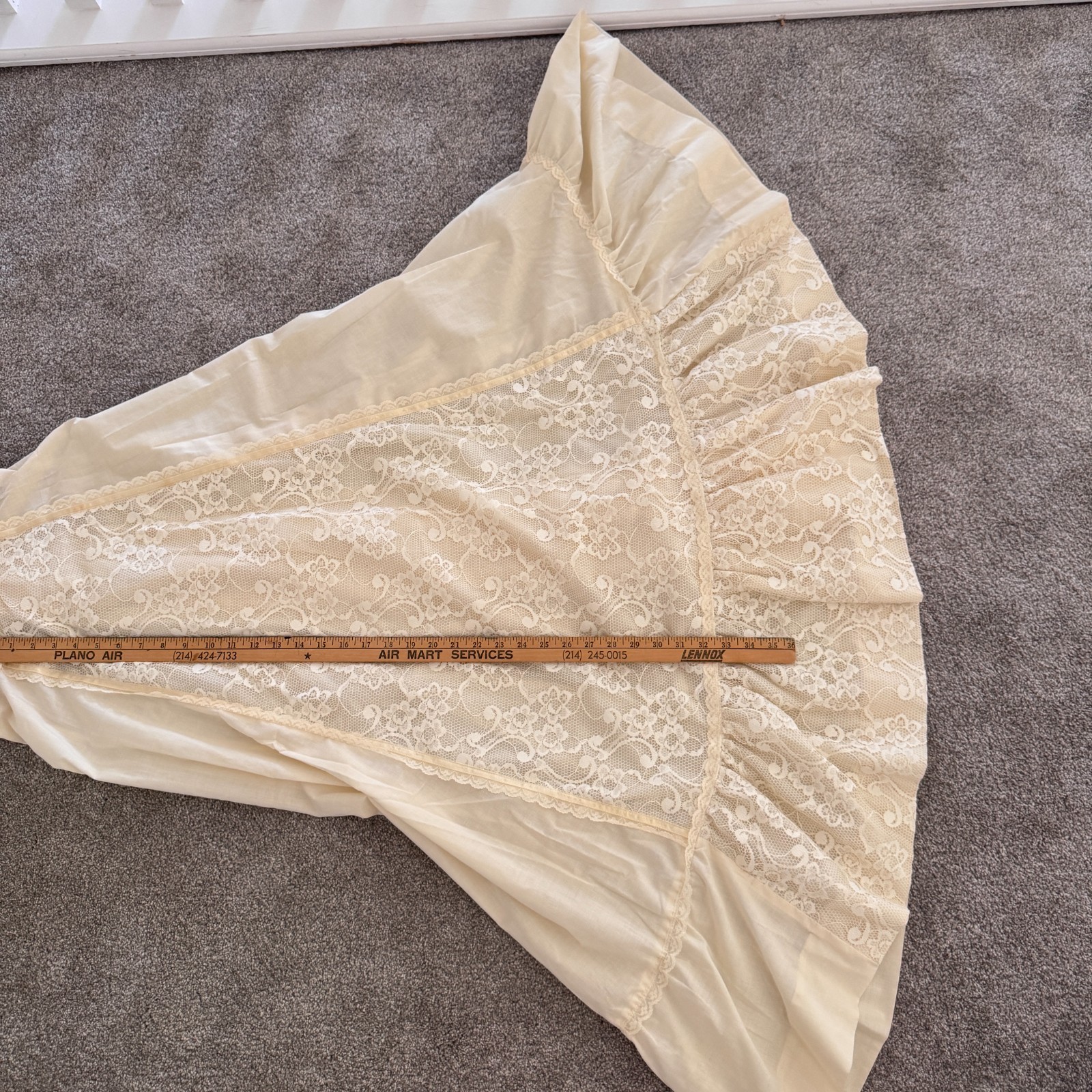 Vintage 70s Ivory Cream Lace Prairie Maxi Dress Size 11 Cottagecore Wedding Boho