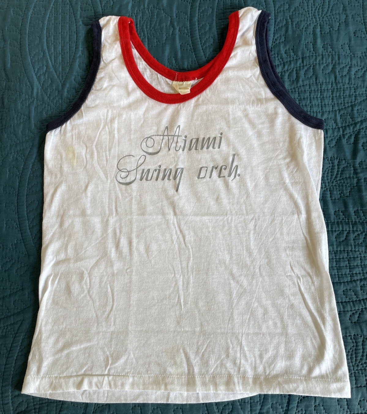 VTG 70&rsquo;s 1970s ringer tank top, women’s, small, a few small stains