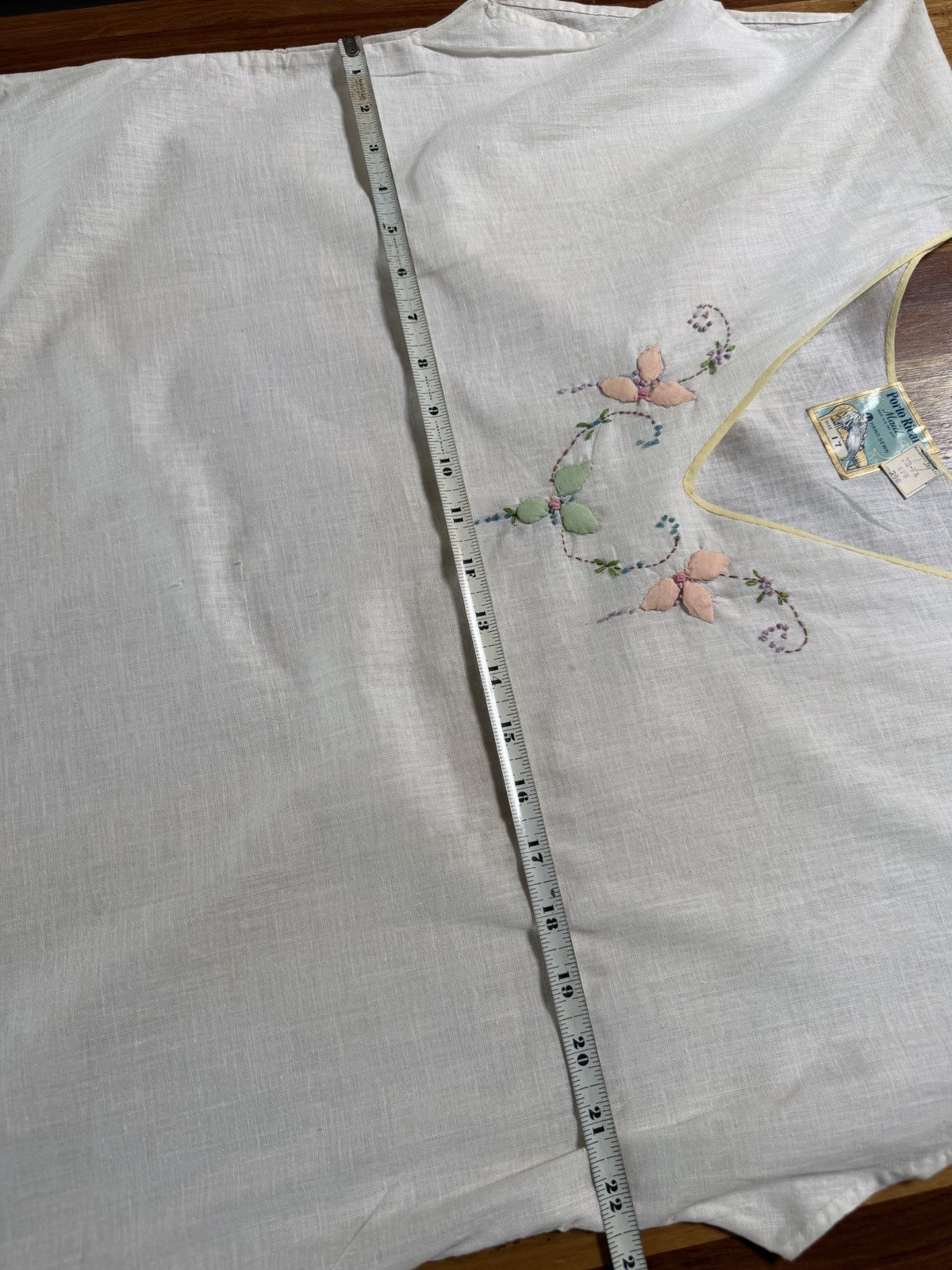 VTG 20s 30s Antique Cotton Night Dress Porto Rican Maid Hand Sewn NOS Lingerie
