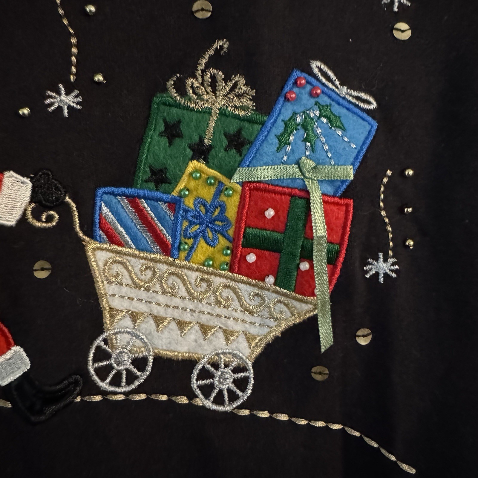 VTG Christmas Embroidered Top Reference Point Women’s L