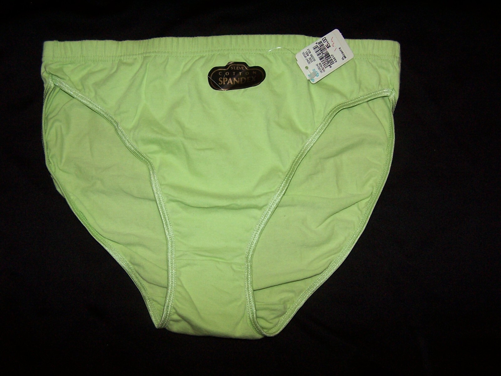 Vtg NWT St.Eve Lime Green Cotton Spandex High Leg Panties Size XL