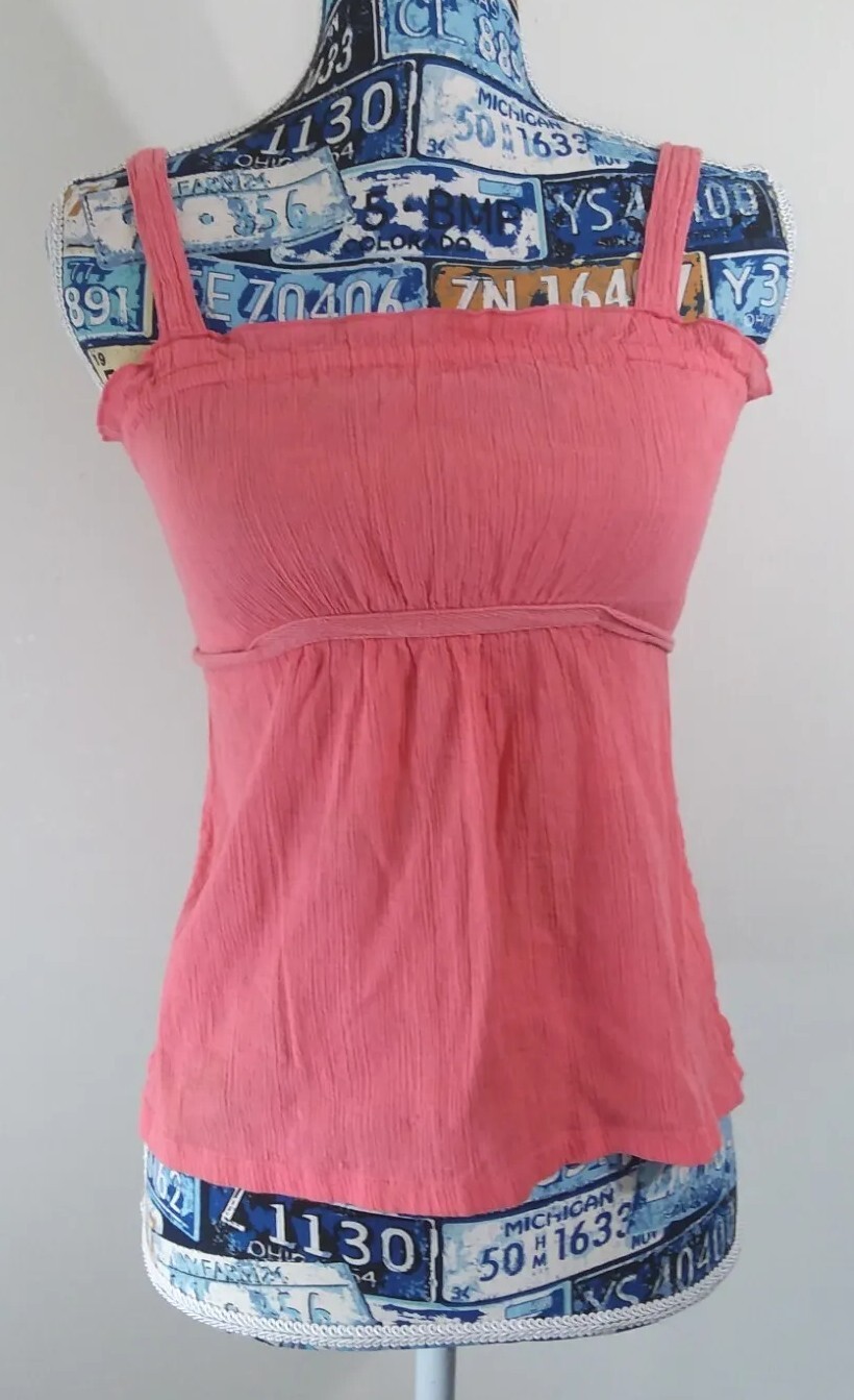 Vintage Wet Seal Split Side Tank Top Women&rsquo;s Size Small Coral Pink Y2K