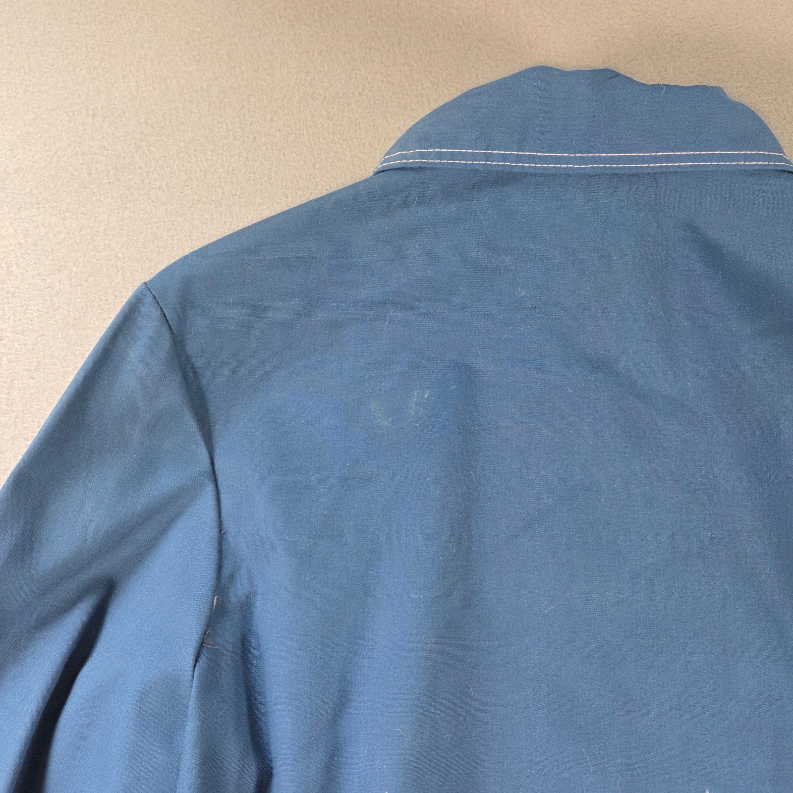 Vintage Trench Coat Womens Small Blue Mid Length Belted 70s Mod Press Daggar