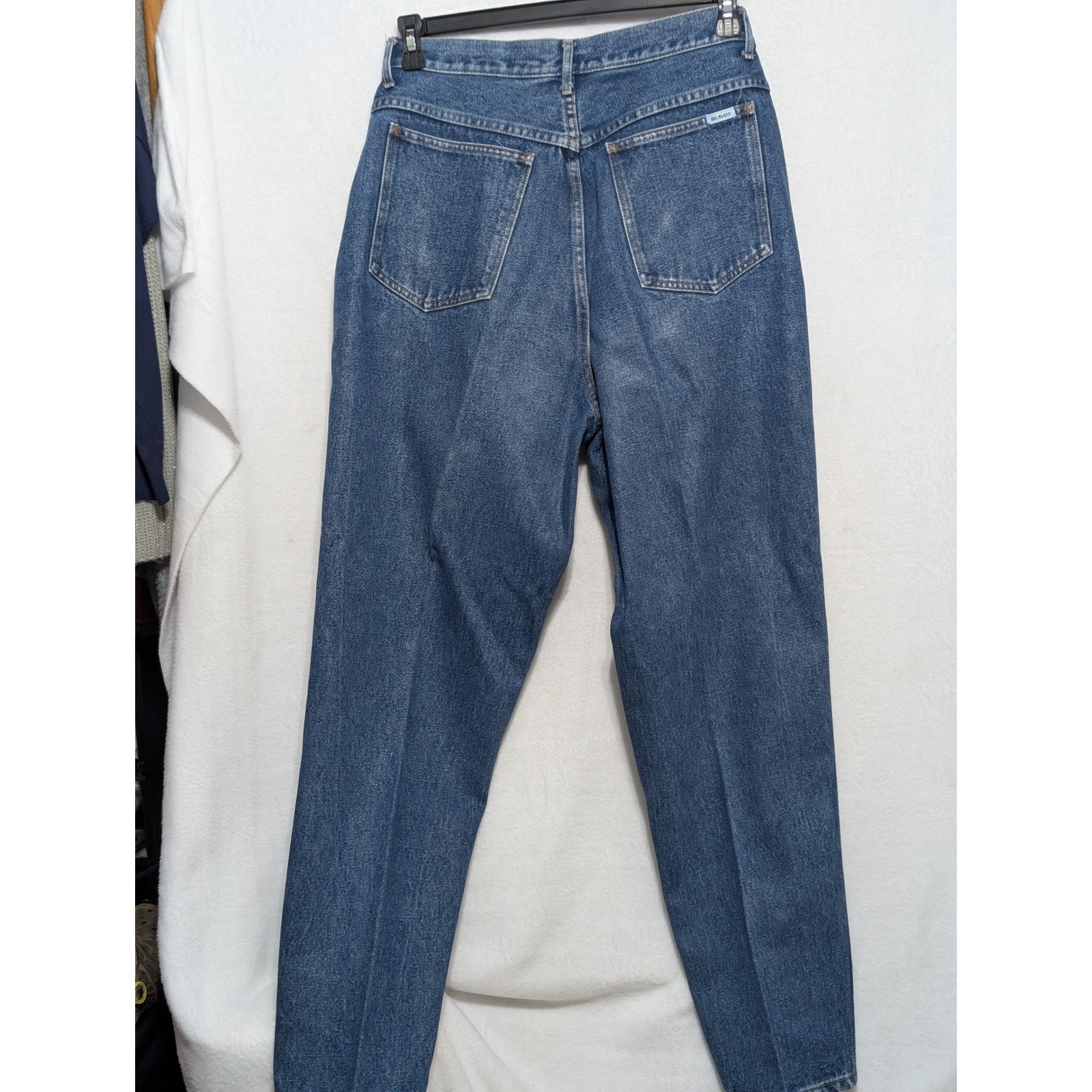 Vintage Bill Blass High Waisted Pleated Tapered Leg Jeans Medium Wash Women 14