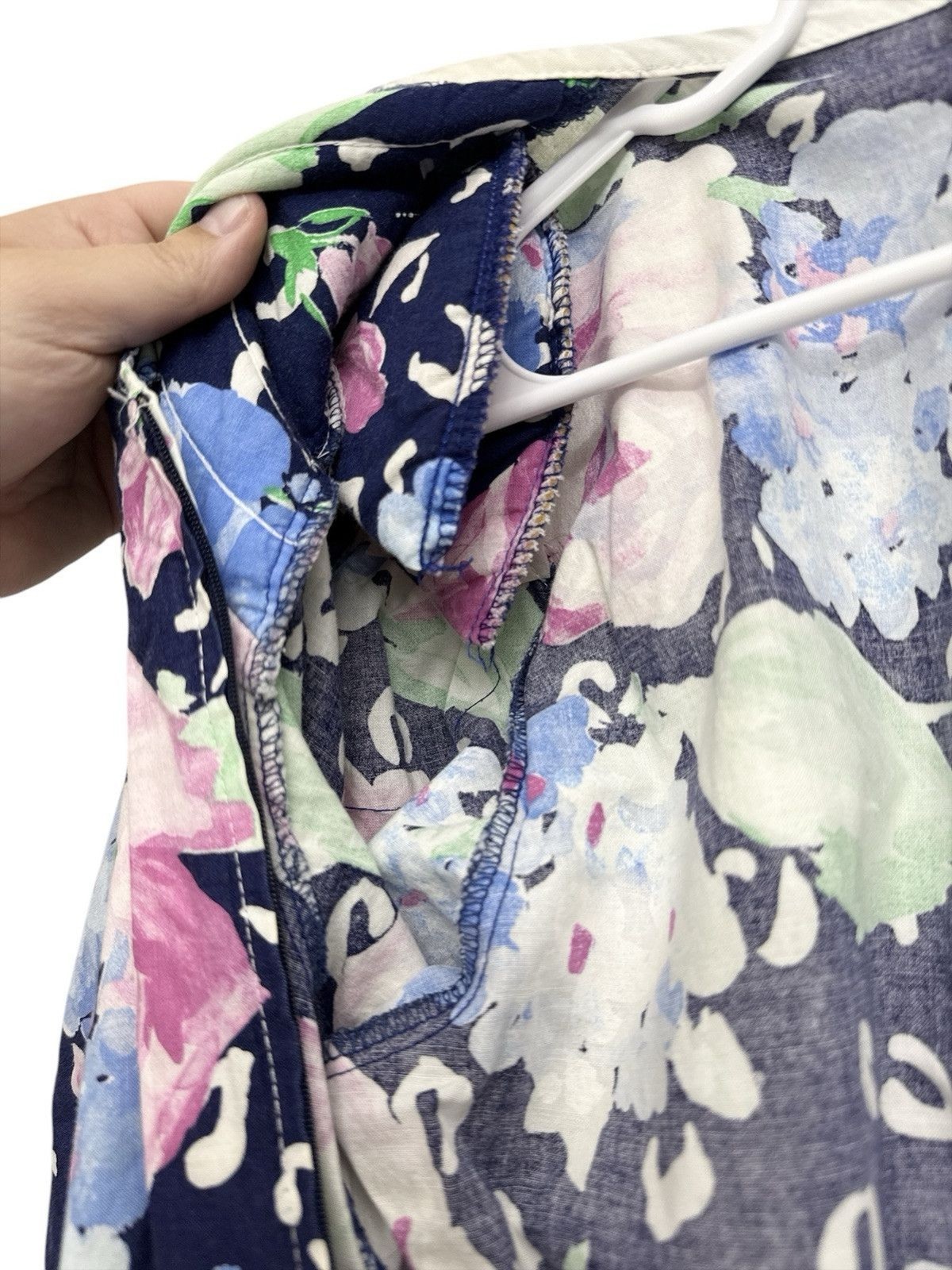 Vintage David Brown California Half Zip House Coat Mumu Dress Sz Large Floral