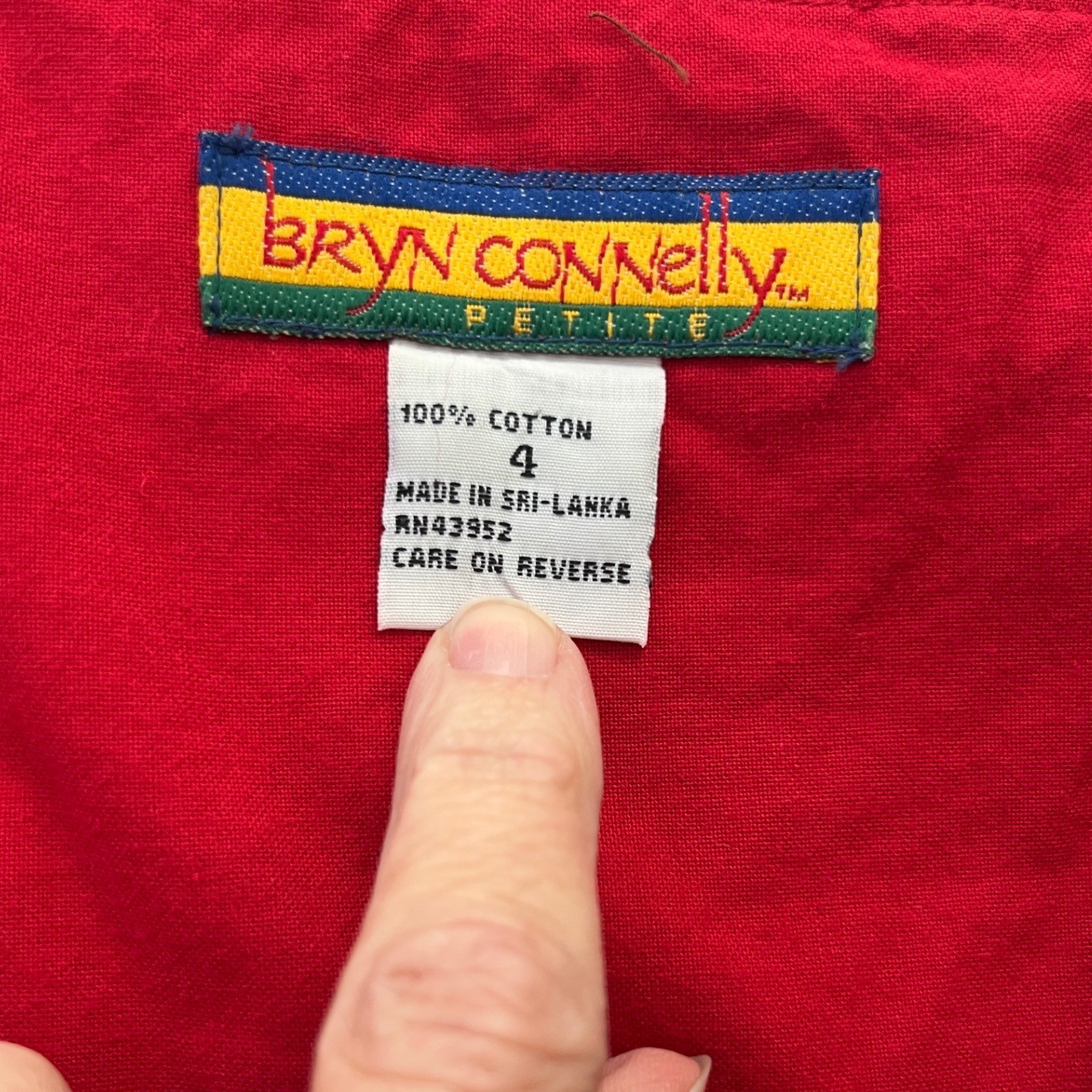 Twee Pinafore Button Front Red Fit Flare Sundress RetroBR Connolly Women 4P