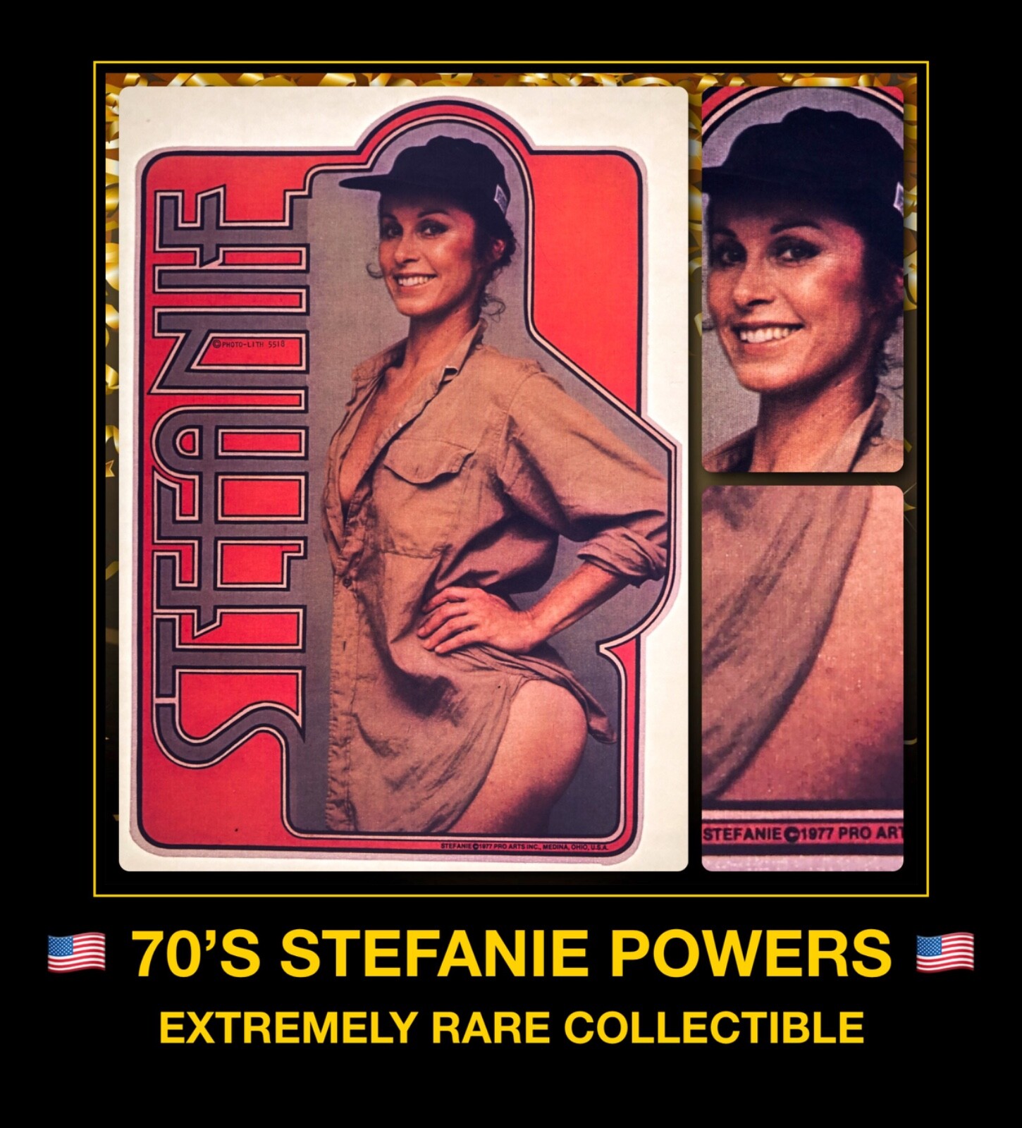 VTG 70s Stefanie Powers Playboy Sex Symbol Hart to Hart Pinup T-Shirt Iron-On