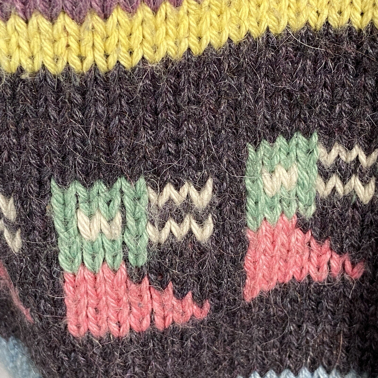 100% Alpaca Wool $250 Vintage Peruvian Cardigan Handmade by Yana, SZ L/XL, EUC