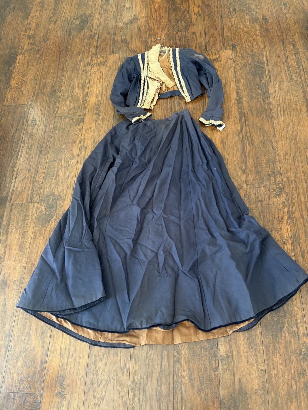 Victorian Heavy Blue Winter Walking Suit
