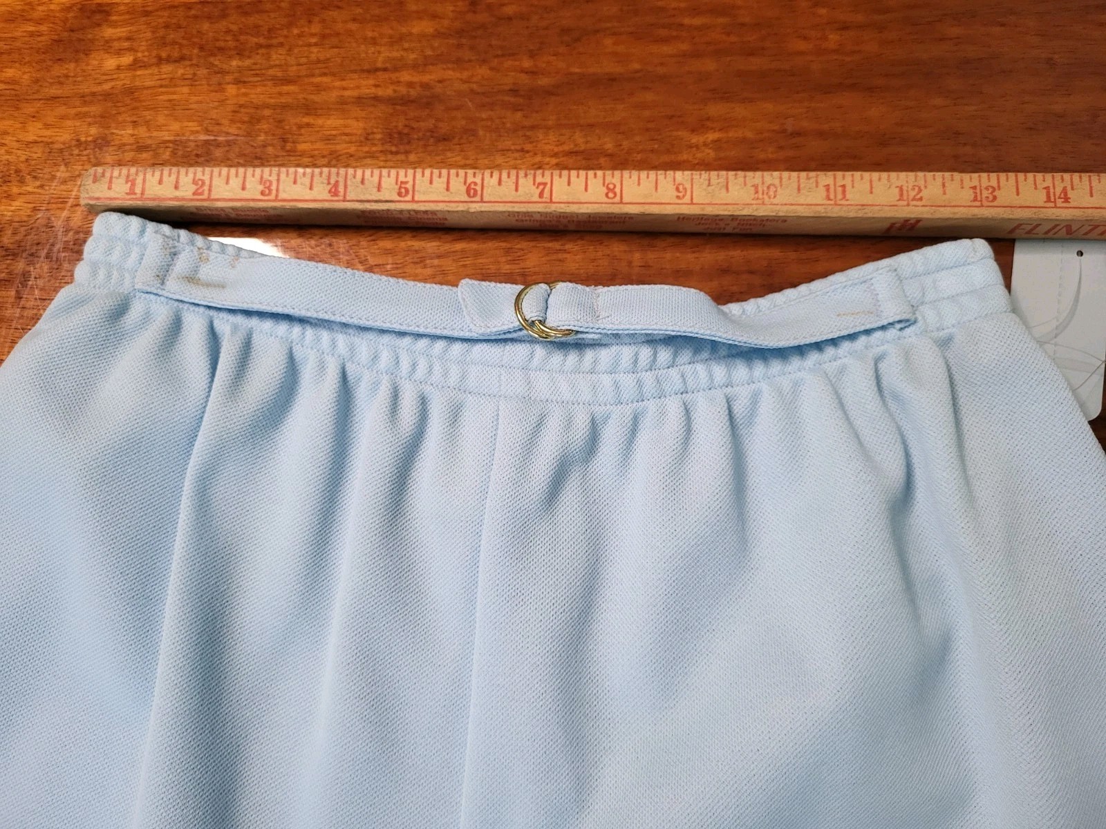 VTG 70s Graff California Blue Polyester 2 Piece Pantsuit Set Size 12 Made In USA