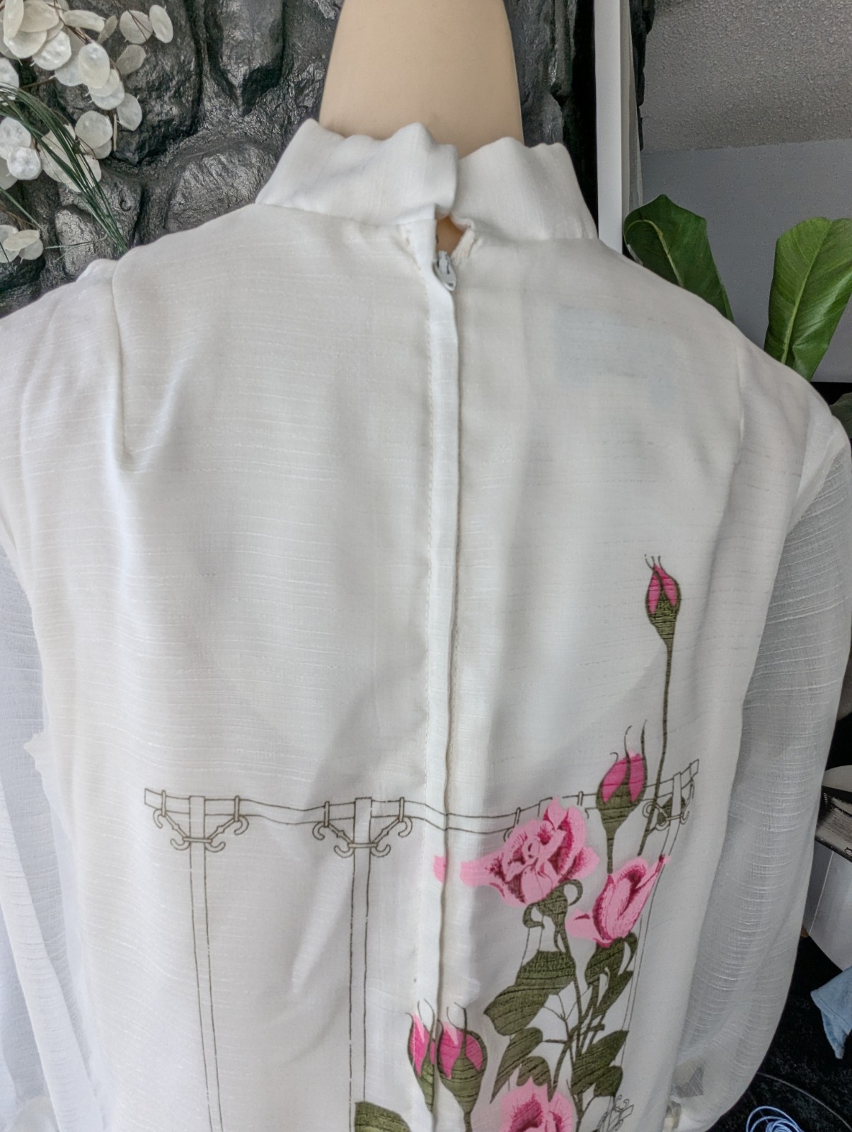Vtg Alfred Shaheen Calif Hawaii Dress Kaftan Pink Sz 14/L Signed Sheer Sleeves