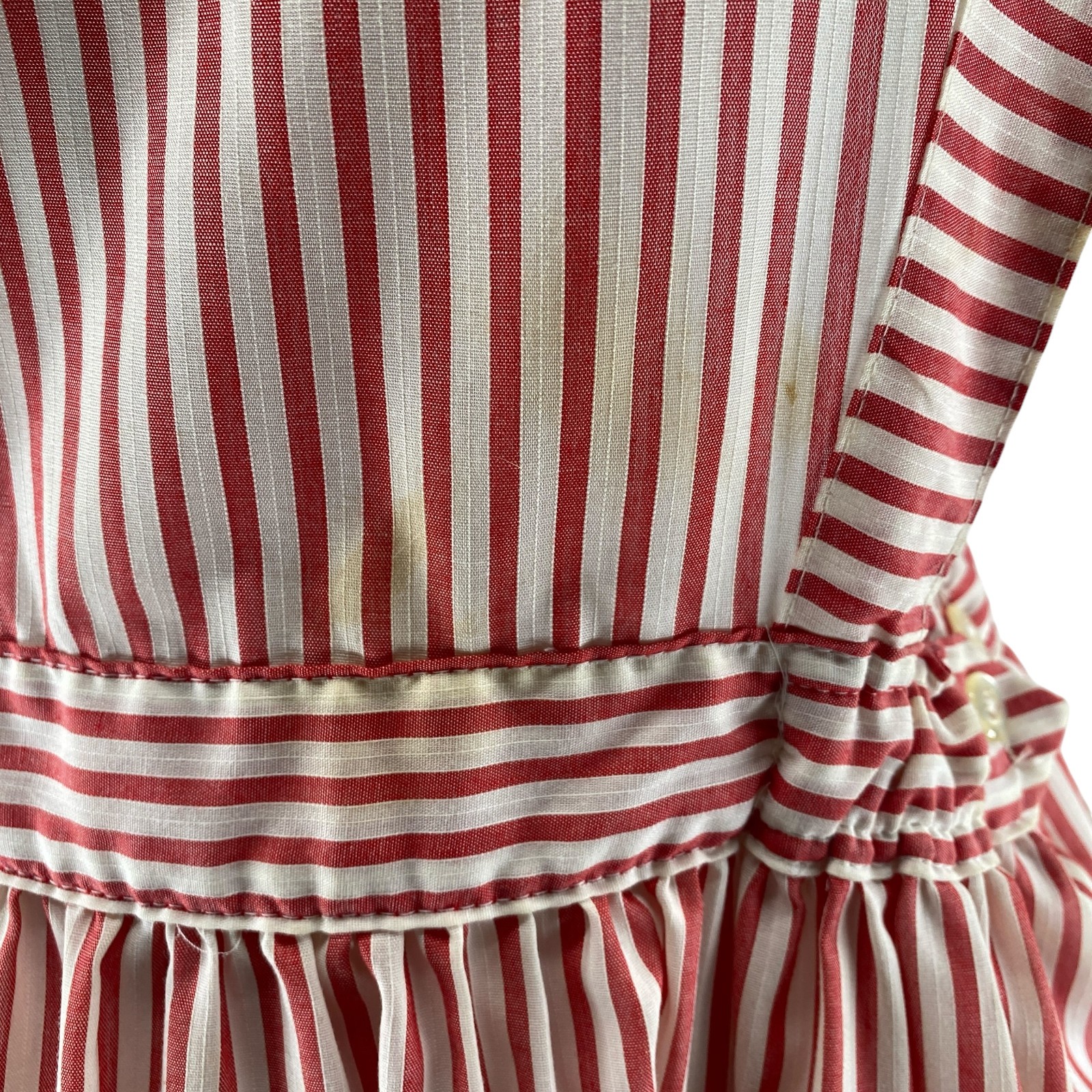 Candy Striper Vintage Volunteer Uniform Jumper Medium Pink White Fashion Seal
