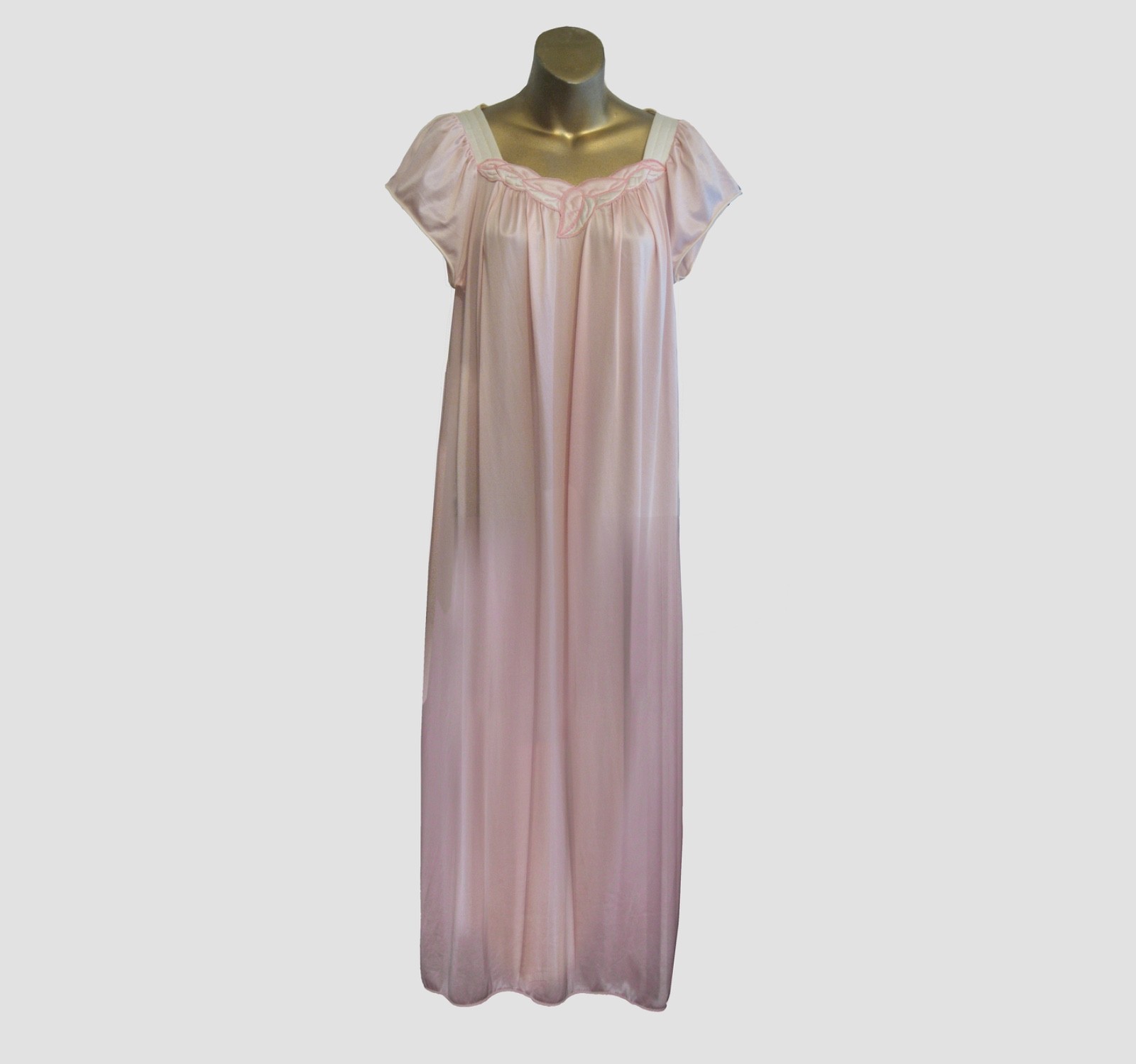 VTG VANITY FAIR PRETTY PINK PEIGNOIR SET LOVELY EVERYDAY LOOK COMFORTABLE USA SM