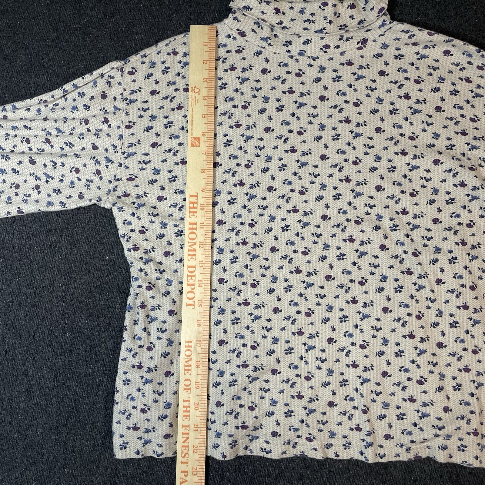 Vintage 90s Northern Reflections Floral Top Mock Neck Cottagecore Grandmacore M