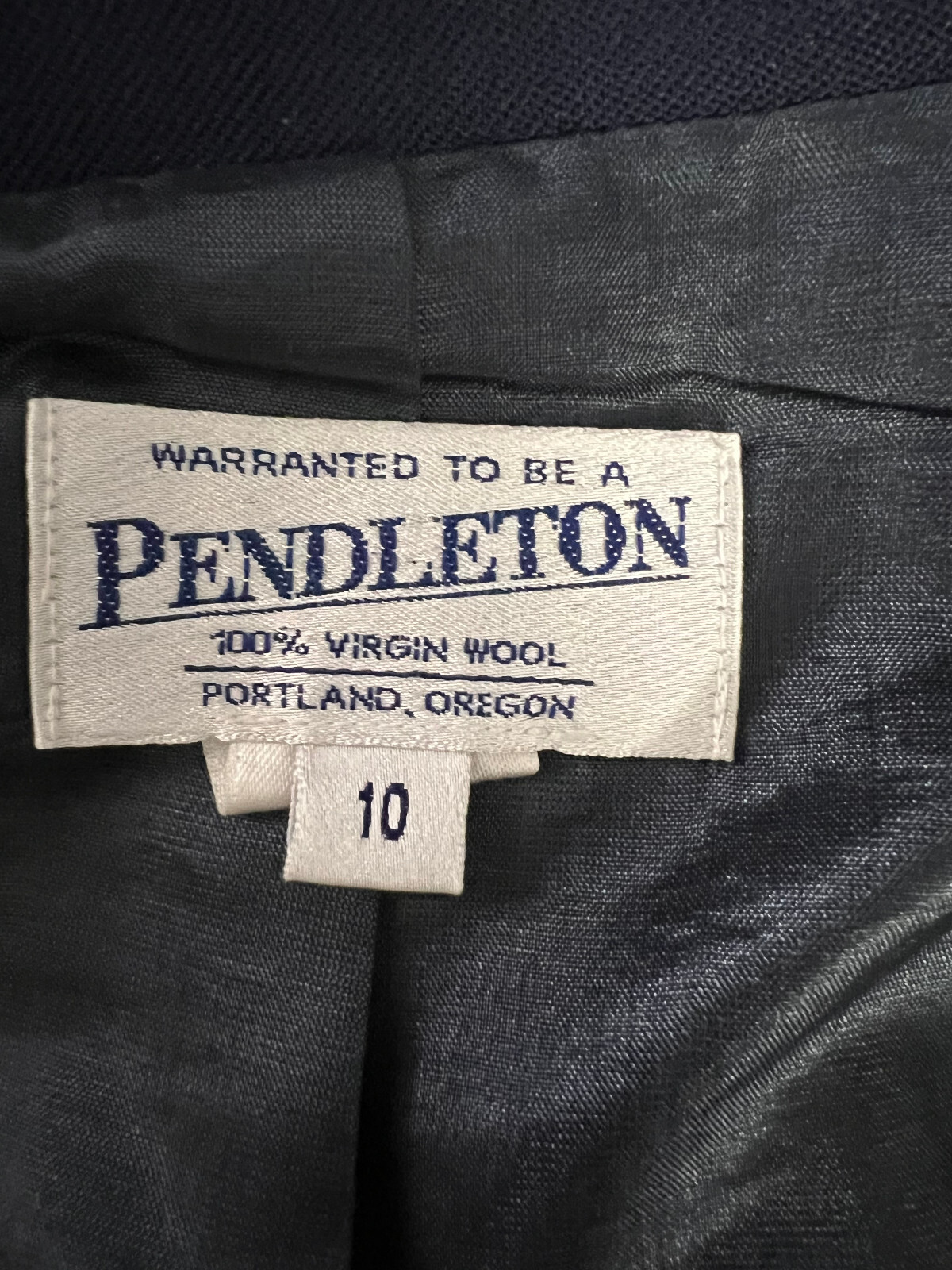 Vintage Pendleton Women&rsquo;s Virgin Wool Suit Jacket Blazer Navy Blue 10