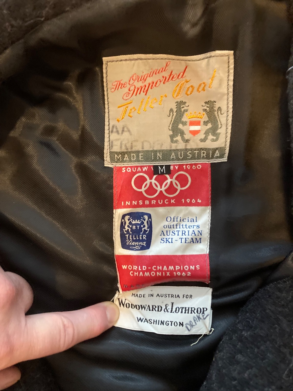 Rare Vintage Teller Coat Austria Cape 4 1960s Winter Olympics Austrian Ski Team