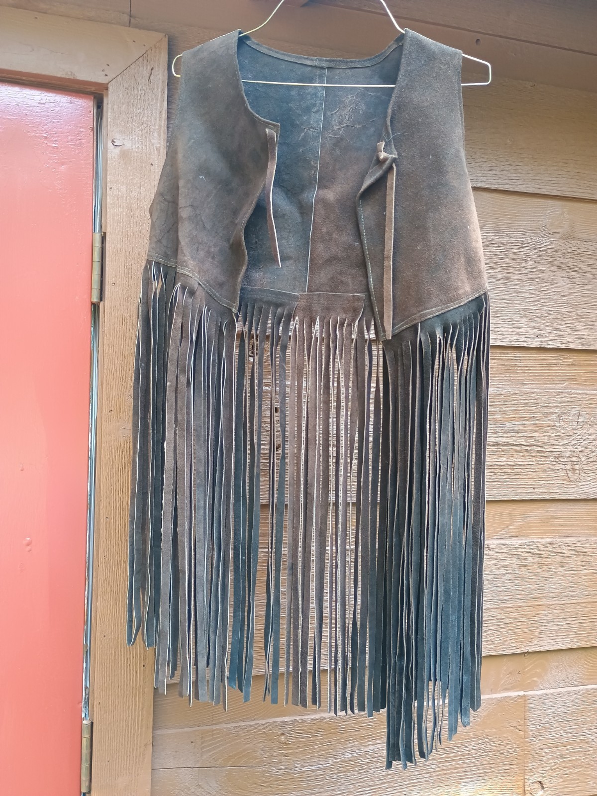 Vintage 60’s/70’s Leather Suede Fringe Vest; Boho, Hippie, Western