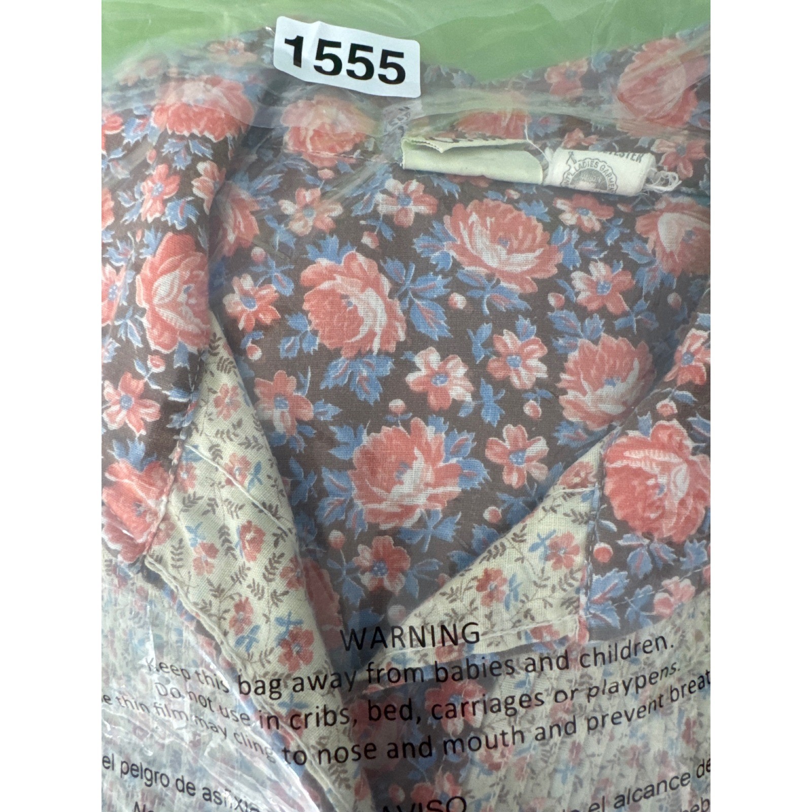Vintage Studio Coat Floral House Dress Pearl Snap Front Pintuck Bib USA Large