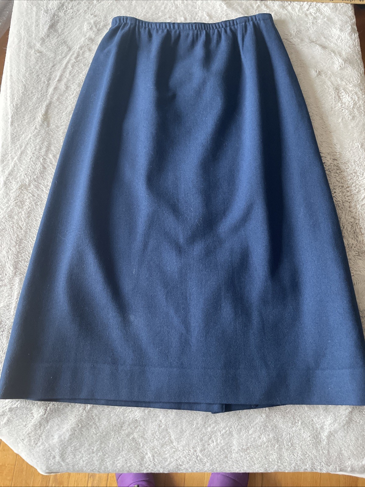 Vintage Pendleton Skirt Womens 12 Blue Wool Pencil Button Zip Classic