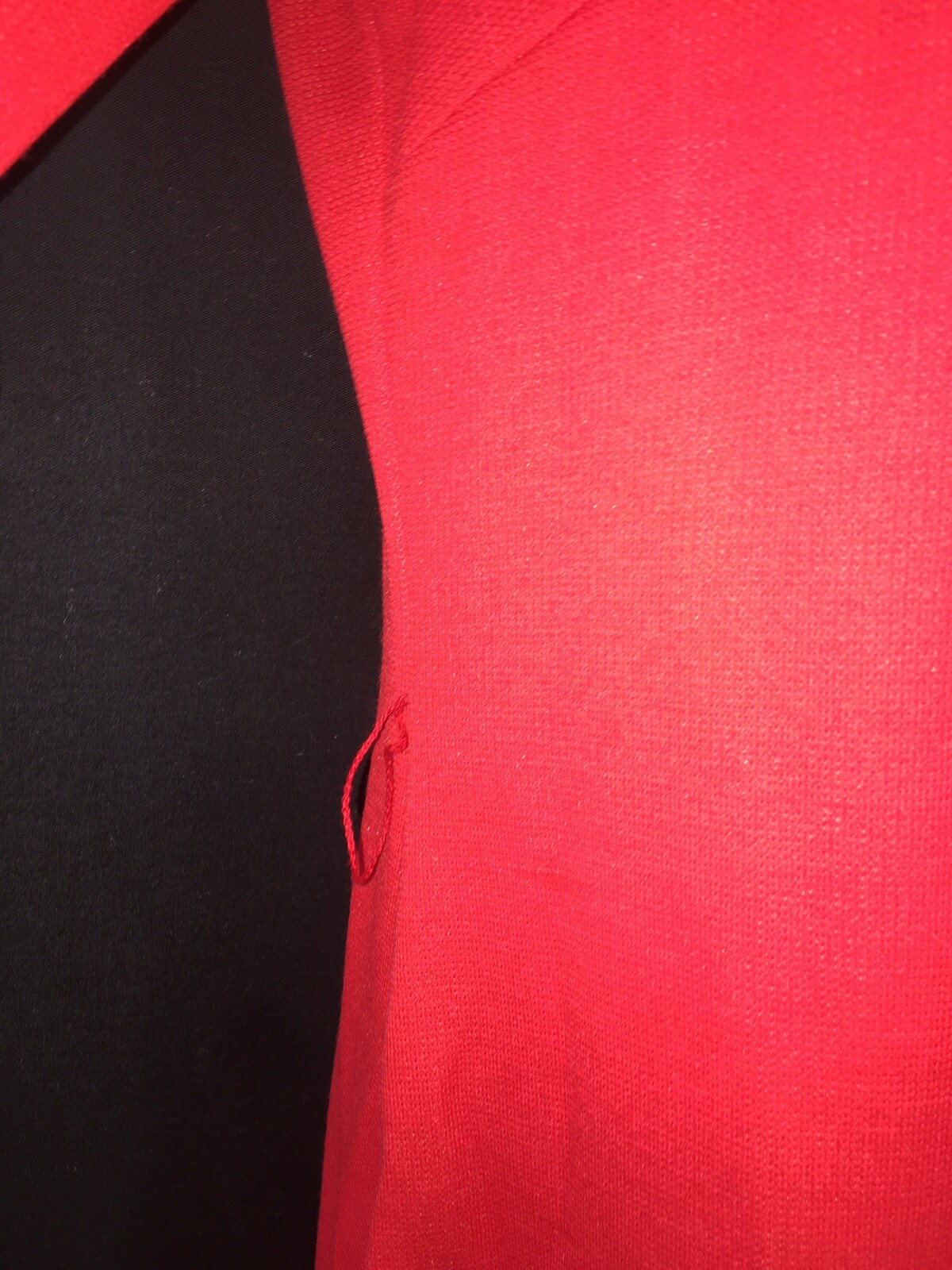 Vtg 1960s 70s Bleeker Street Solid Red Sz 8 Mod Shift Dress Long Sleeve Poly