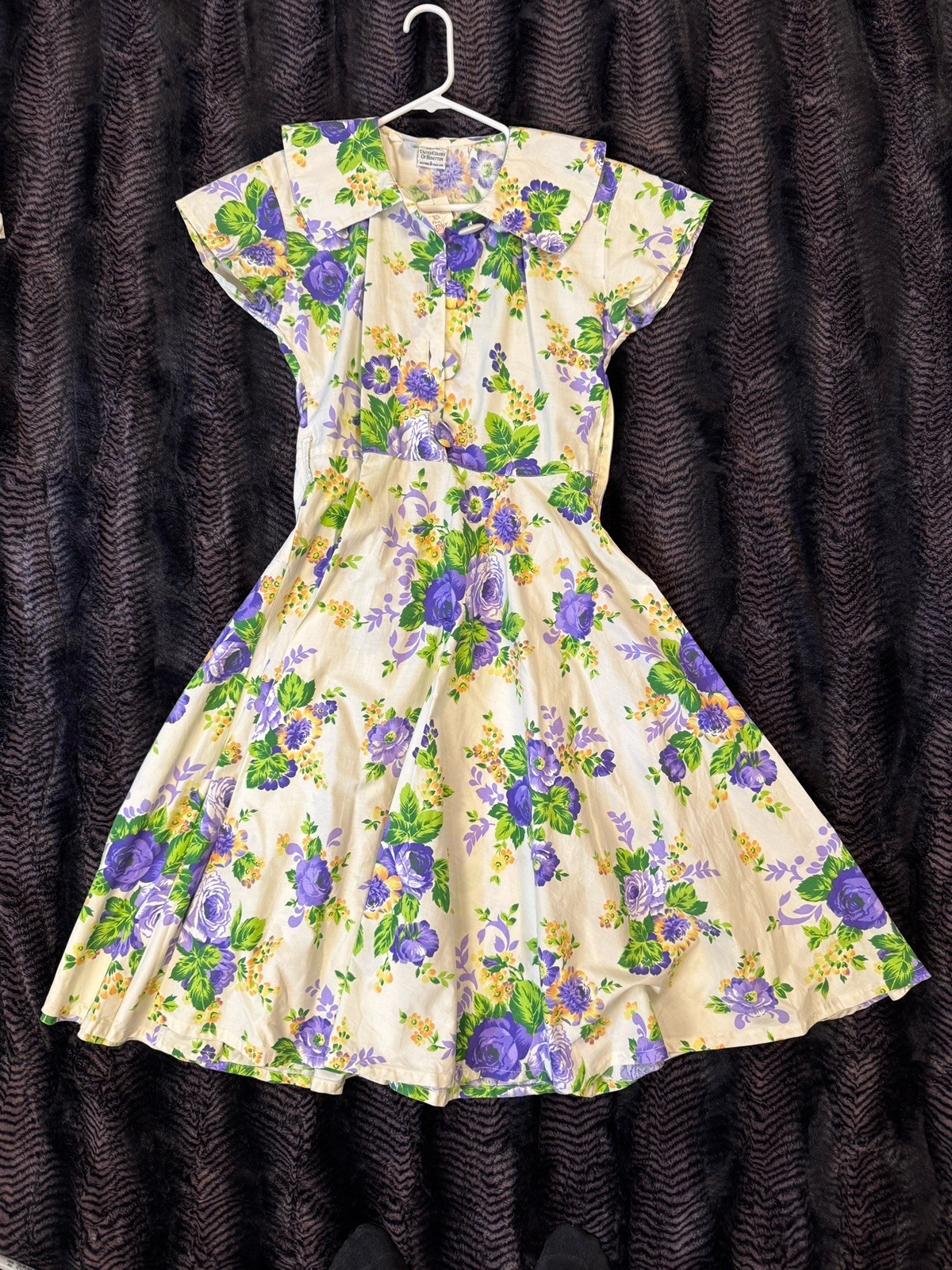 Vintage United Colors Of Benetton Pairie Floral Dress Made In Italy Cotton M