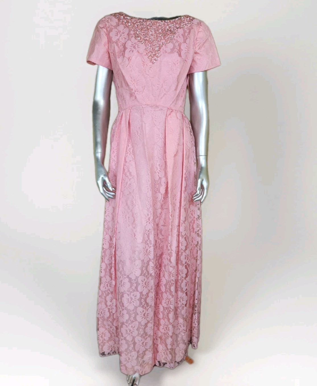 Vintage 60&rsquo;s Emma Domb Pink Sequin Lace Dress