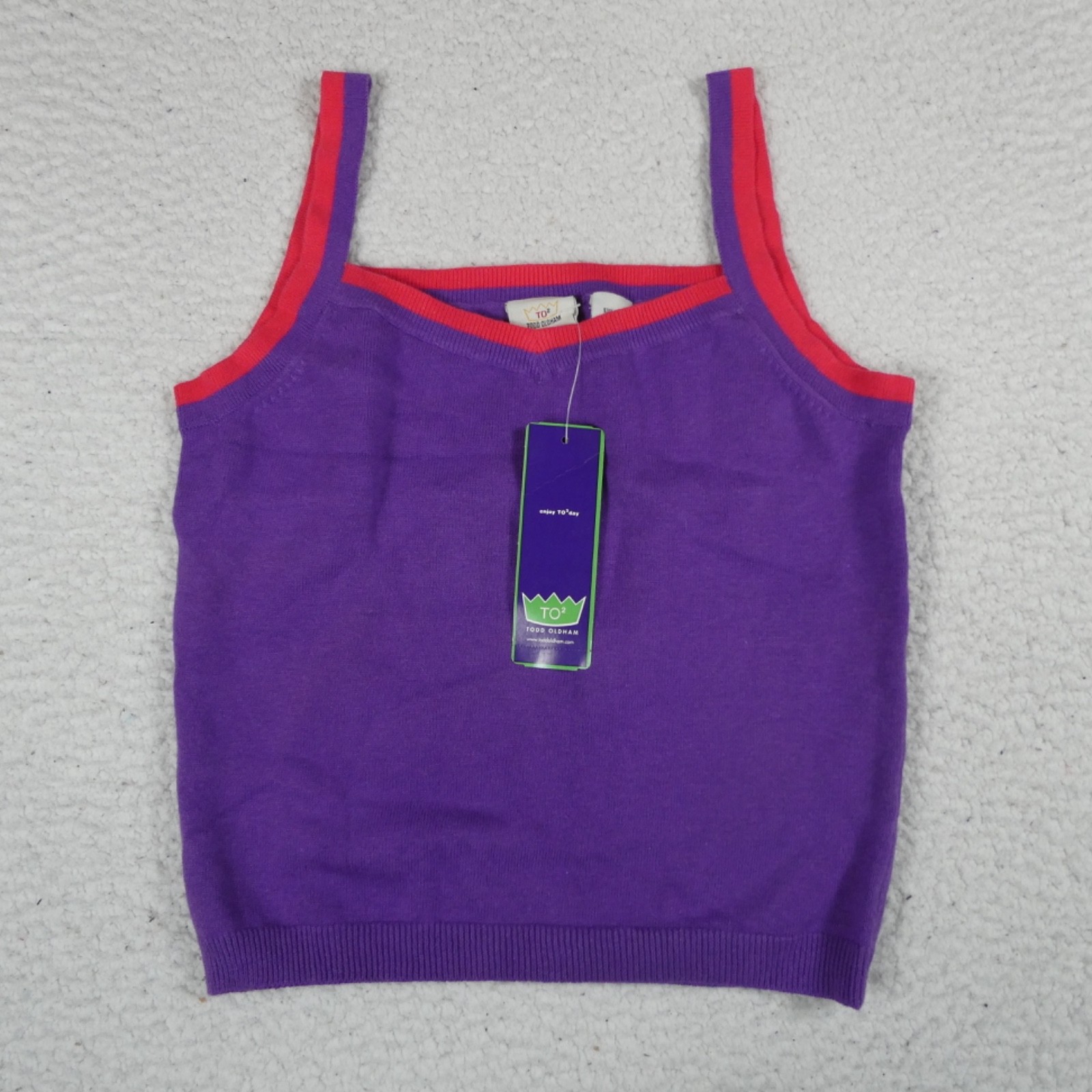 Vintage Todd Oldham Top Women Size M Purple Tank Top Ramie/Cotton Blend