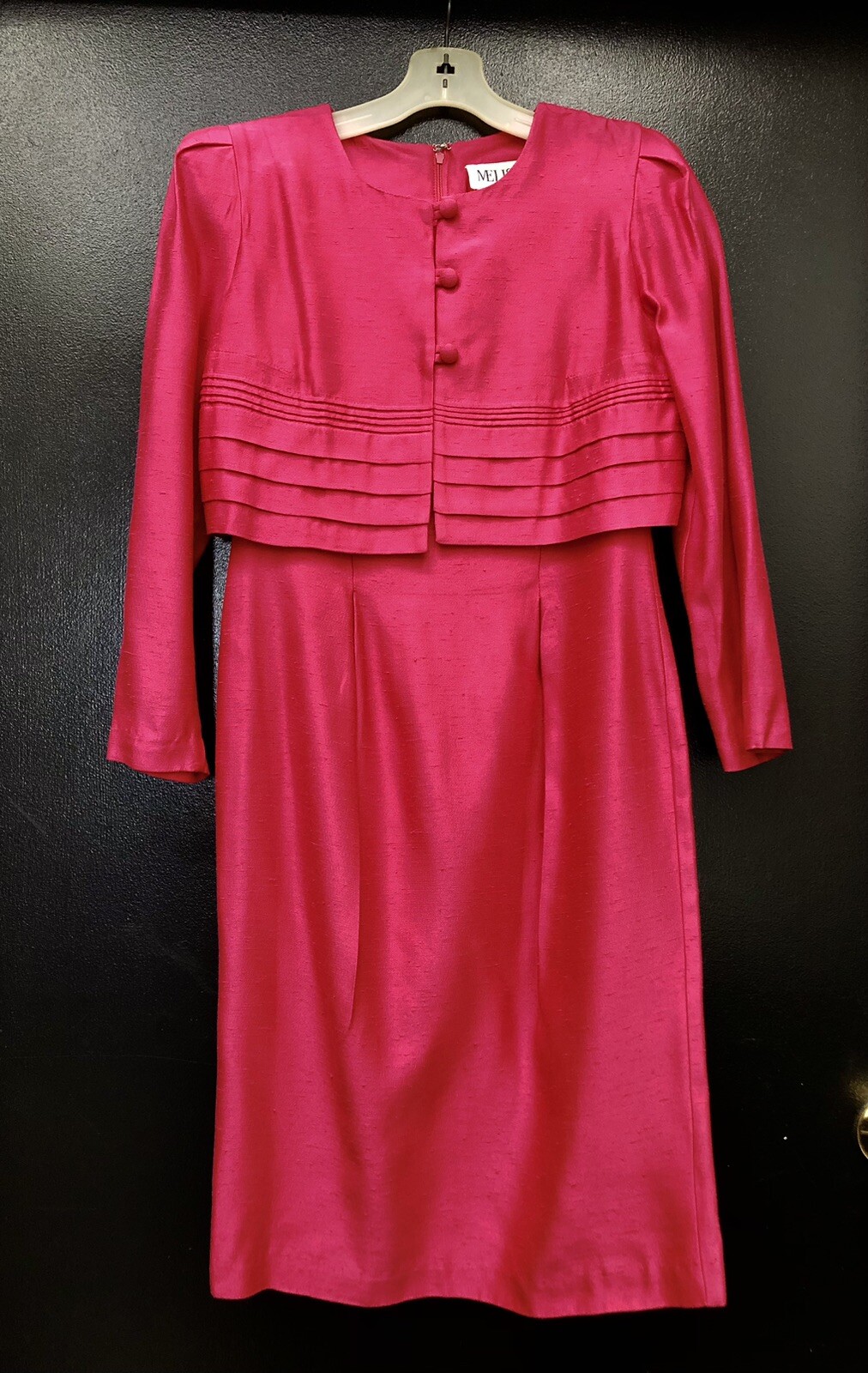 Vintage 80&rsquo;s/90&rsquo;s Melissa Petites Hot Pink Faux Bolero Dress Women’s Size 4 EUC!