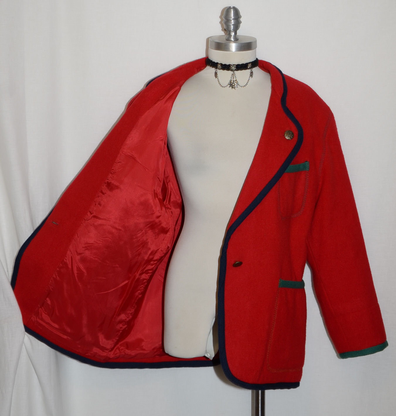 BOILED WOOL RED Women LINED German Winter THICK & WARM Walk Car Jacket Eu40 14 L