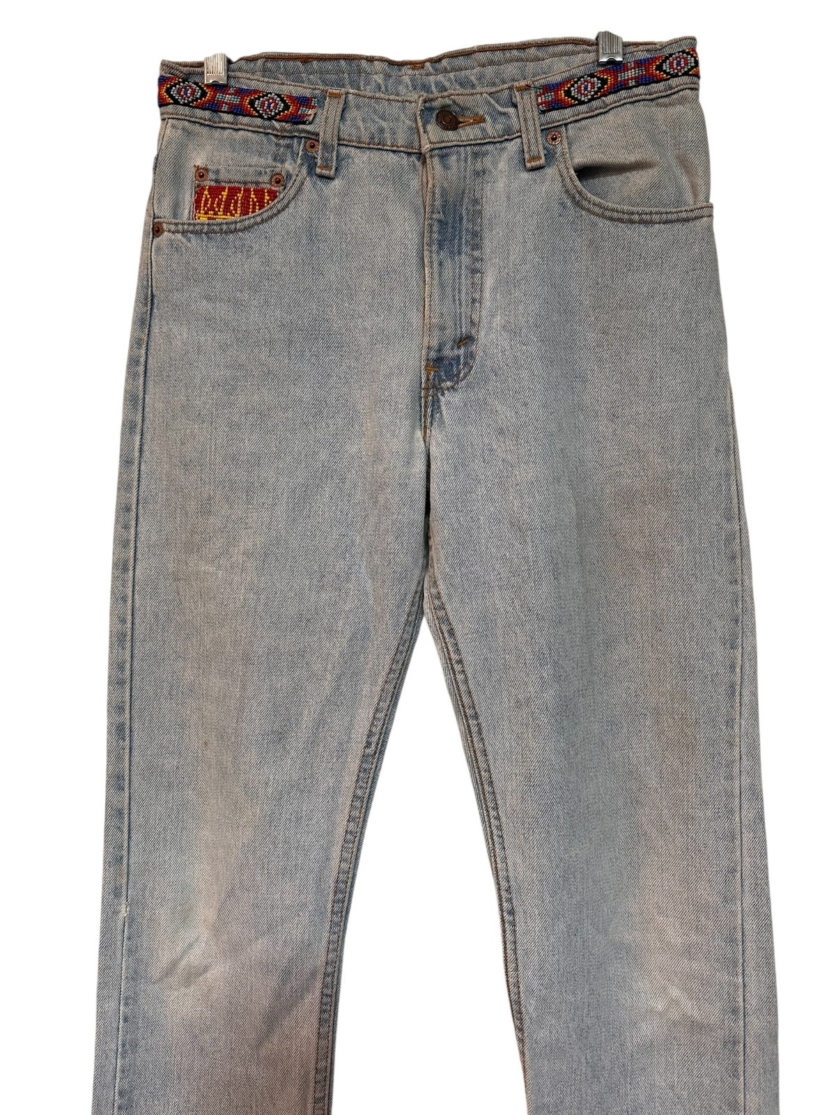Vintage 1990’s Buzz 18 Beaded Levi’s 505 Jeans Women’s Embellished Upcycled 6 S