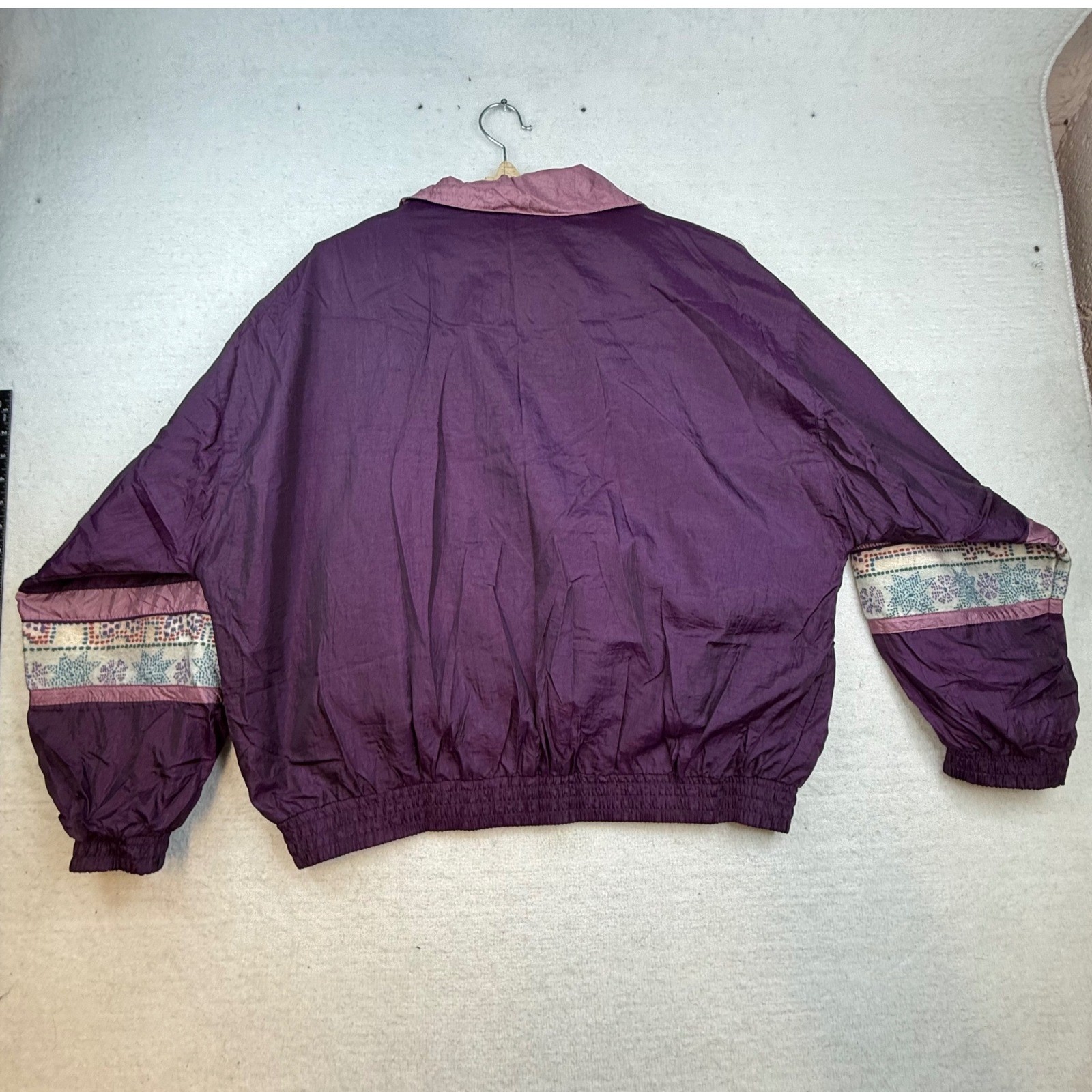 VTG 90s Purple Windbreaker Bomber Jacket XL eclectic street wear Y2K old school