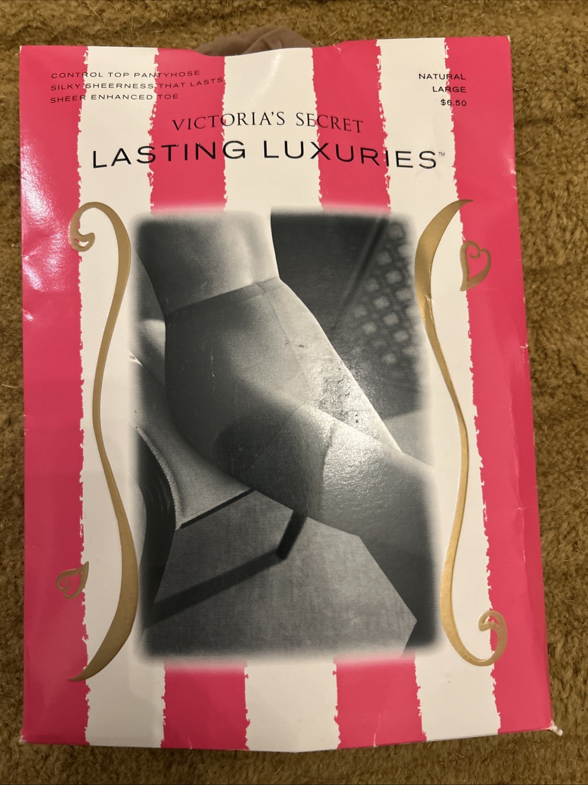 Victoria&rsquo;s Secret Vintage Lasting Luxuries Size L Control Top Pantyhose Natural