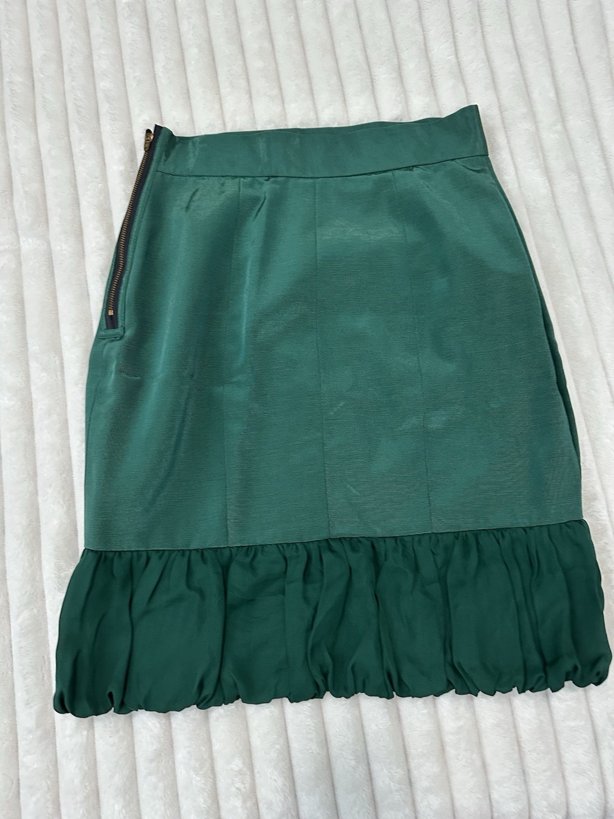 VTG Fiandaca Small 2 Piece Skirt Set Emerald Green 100% Wool Made In USA Rare