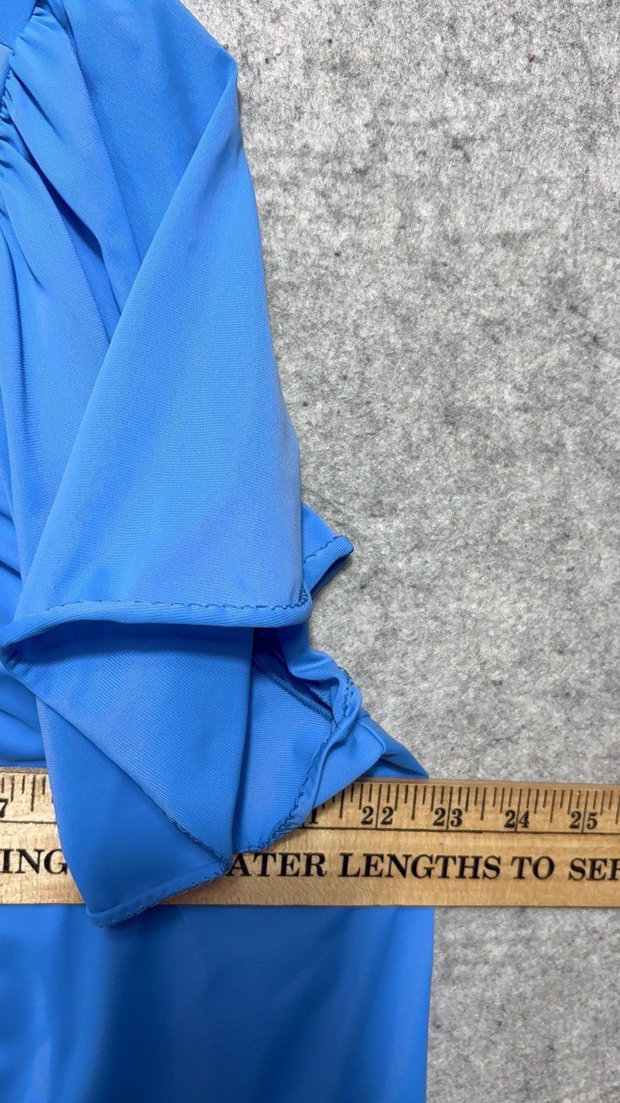 VTG Shadowline 1X Blue Nightgown Nylon Embroidered Floral Plus Size Soft