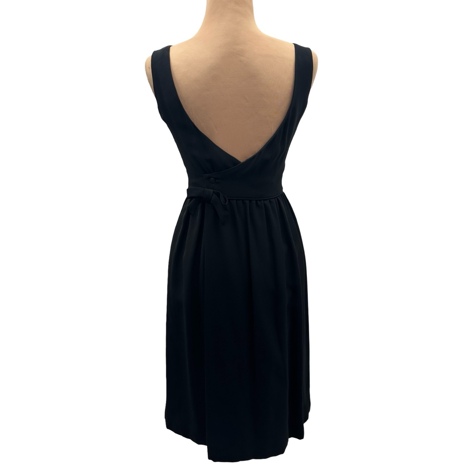 Vintage 1960s Black Fit & Flare Sleeveless Dress ILGWU Union Made Classic Midi