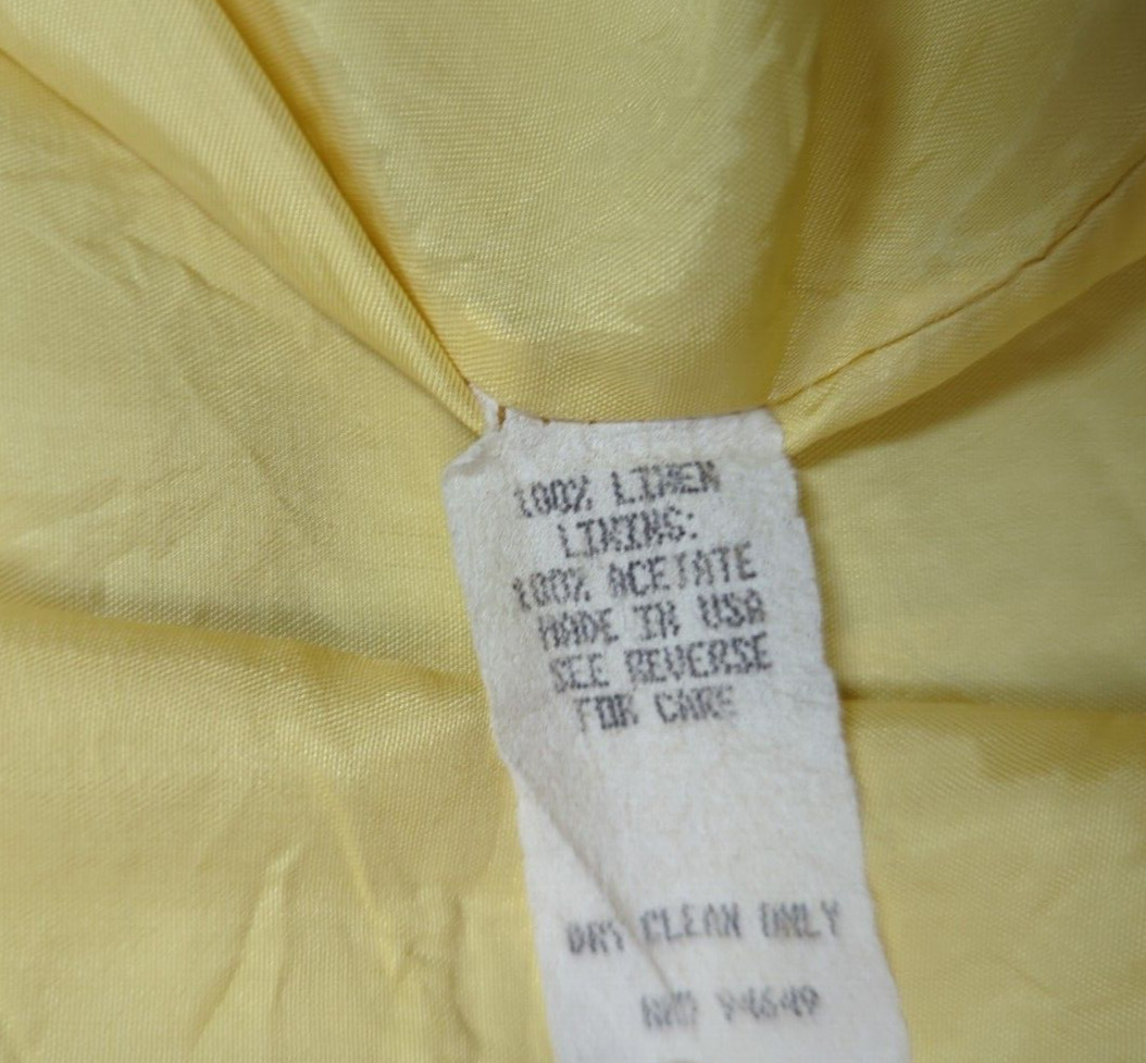 Vintage Robert Riel 100% Linen Coat Dress Size 4 Double Breasted Button Up USA