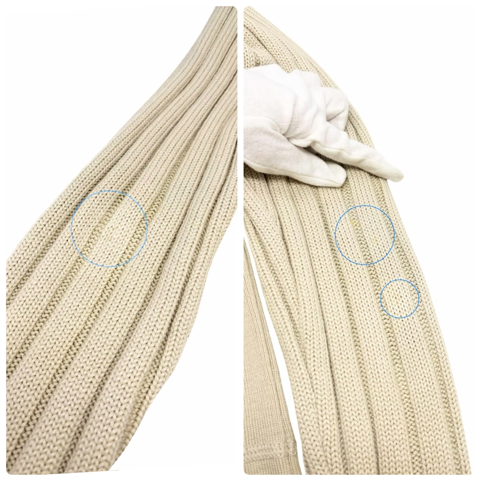 CHANEL Vintage 01A CC Logo Rib Knit Turtleneck Sweater Top #42 Beige 902074