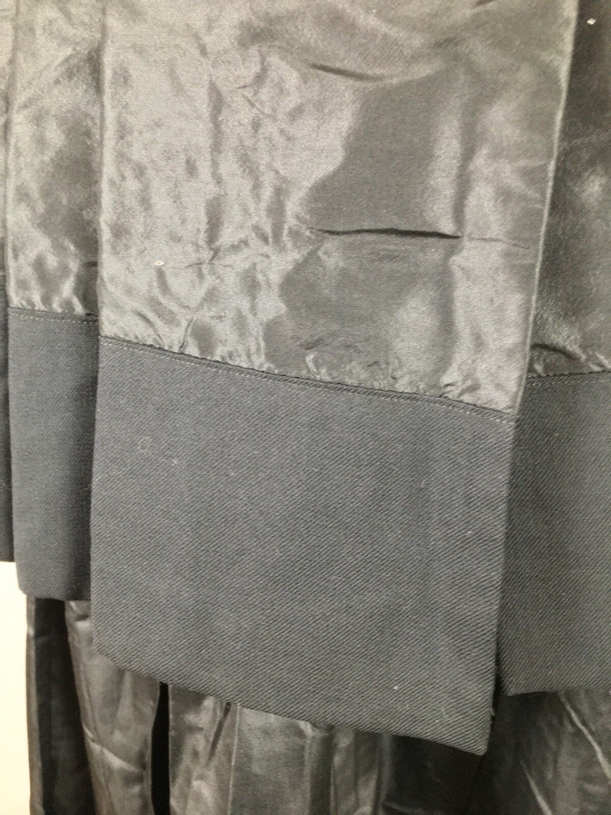Exquisite Antique Edwardian Black & Blue Silk Walking Skirt Suit