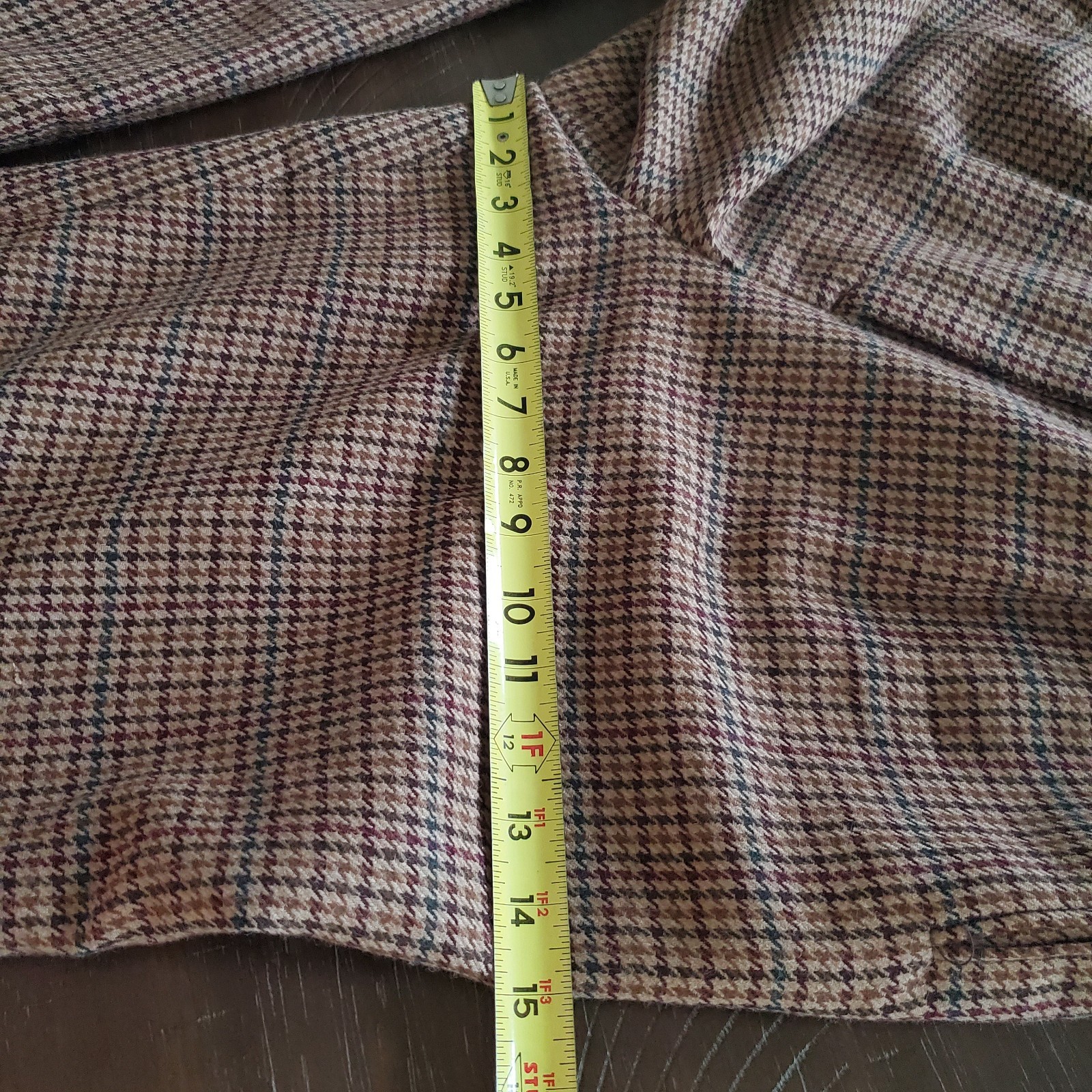 VINTAGE Breeches Brown Houndstooth Equestrian Alpaca Wool Pants Made In USA Size