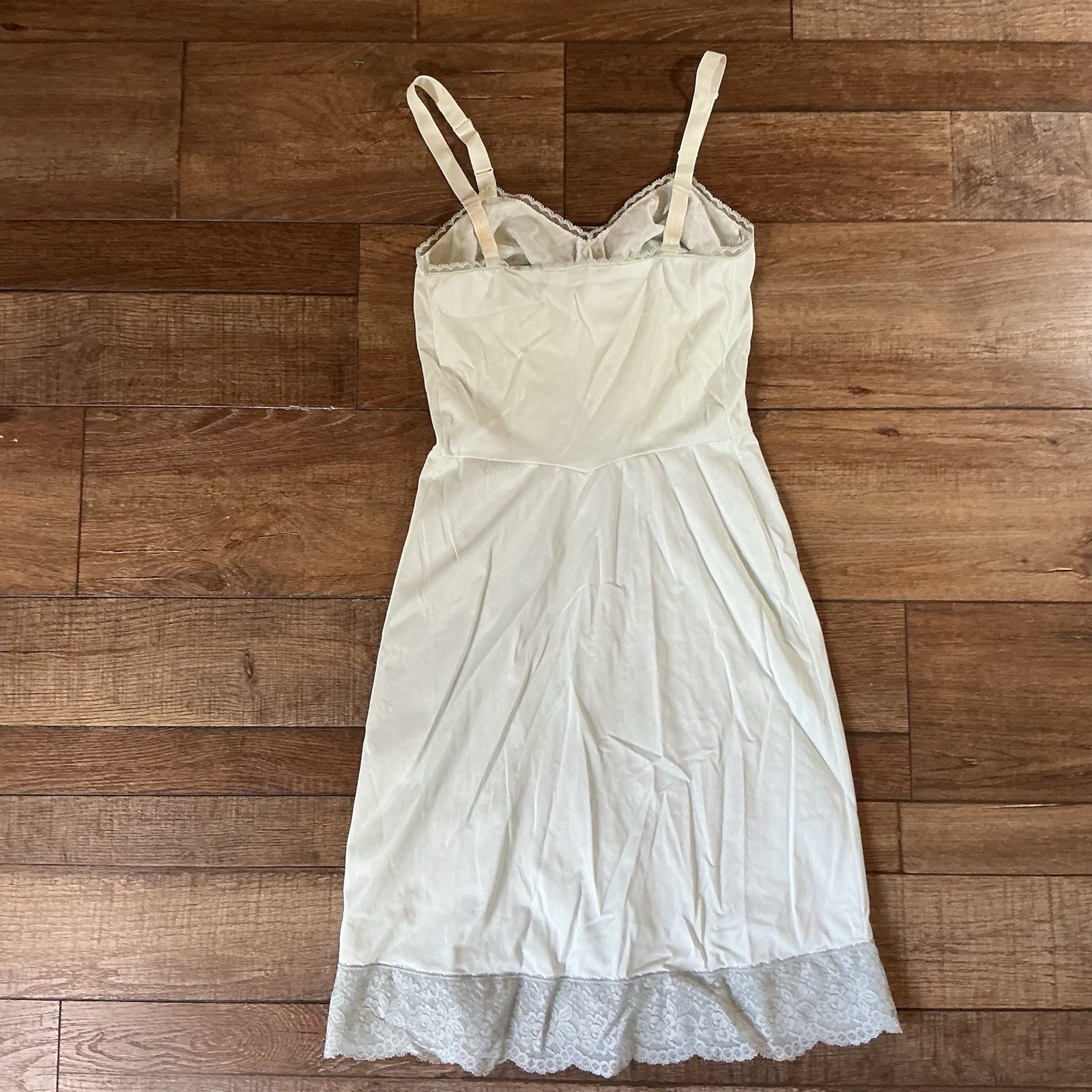 50s VINTAGE Charmode Sears Nylon Slip 32 Short Mint Lace USA Made Lingerie 22708