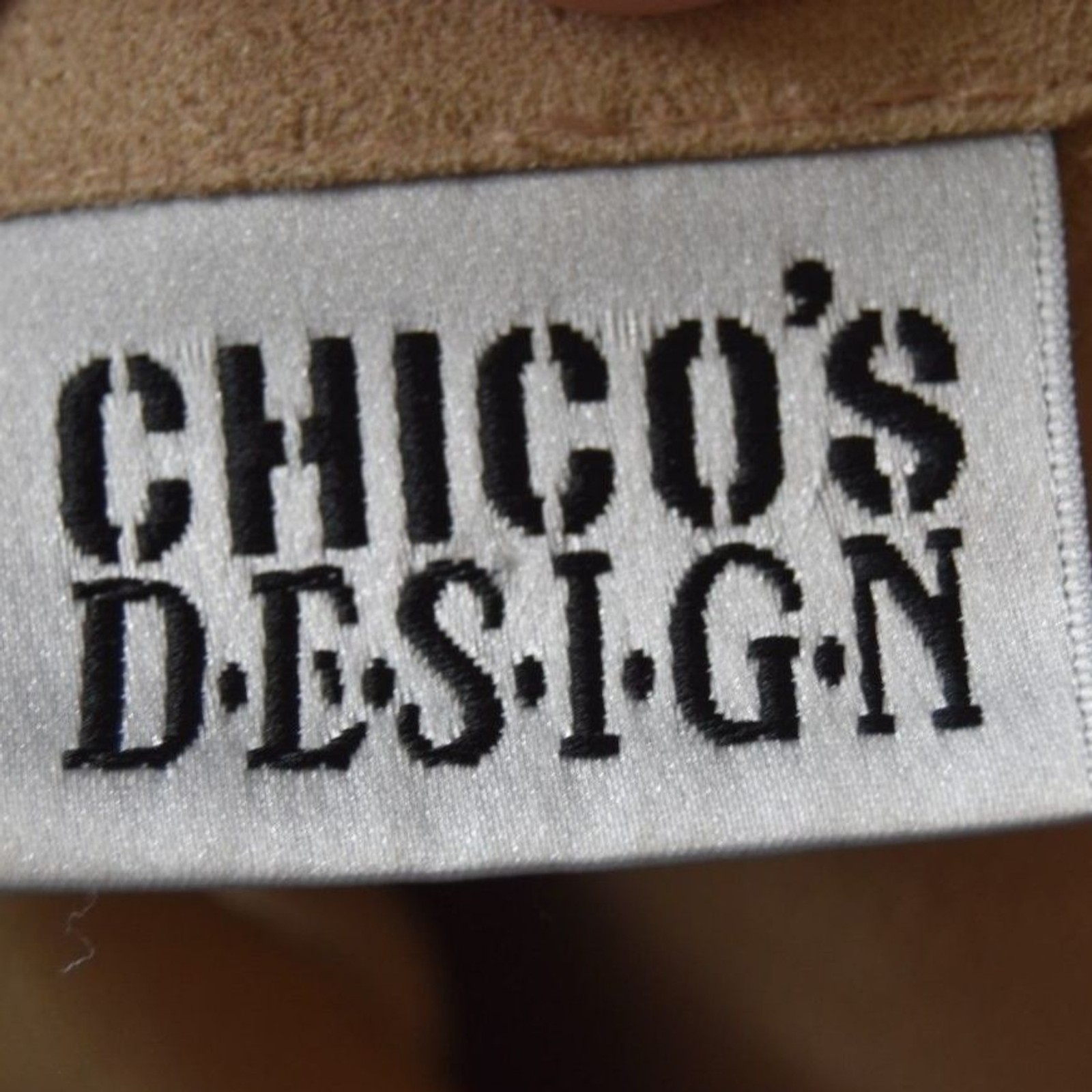 Chico&rsquo;s Design Southwest Desert Print Faux Suede Zip Front Shirt Jacket Sz 2