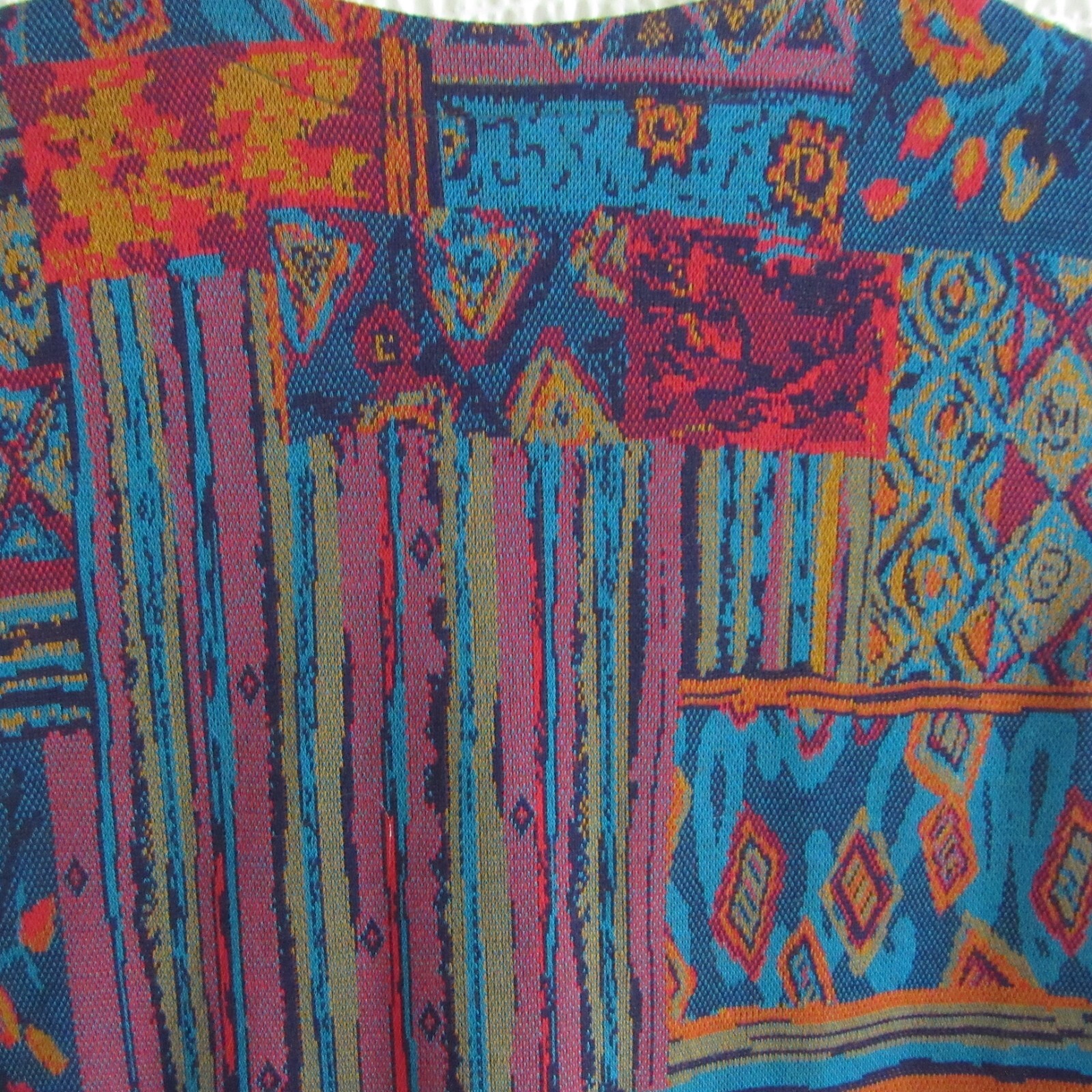 Colorful Abstract Cardigan Sweater Vest XL Grannycore Vintage Graff Art to Wear
