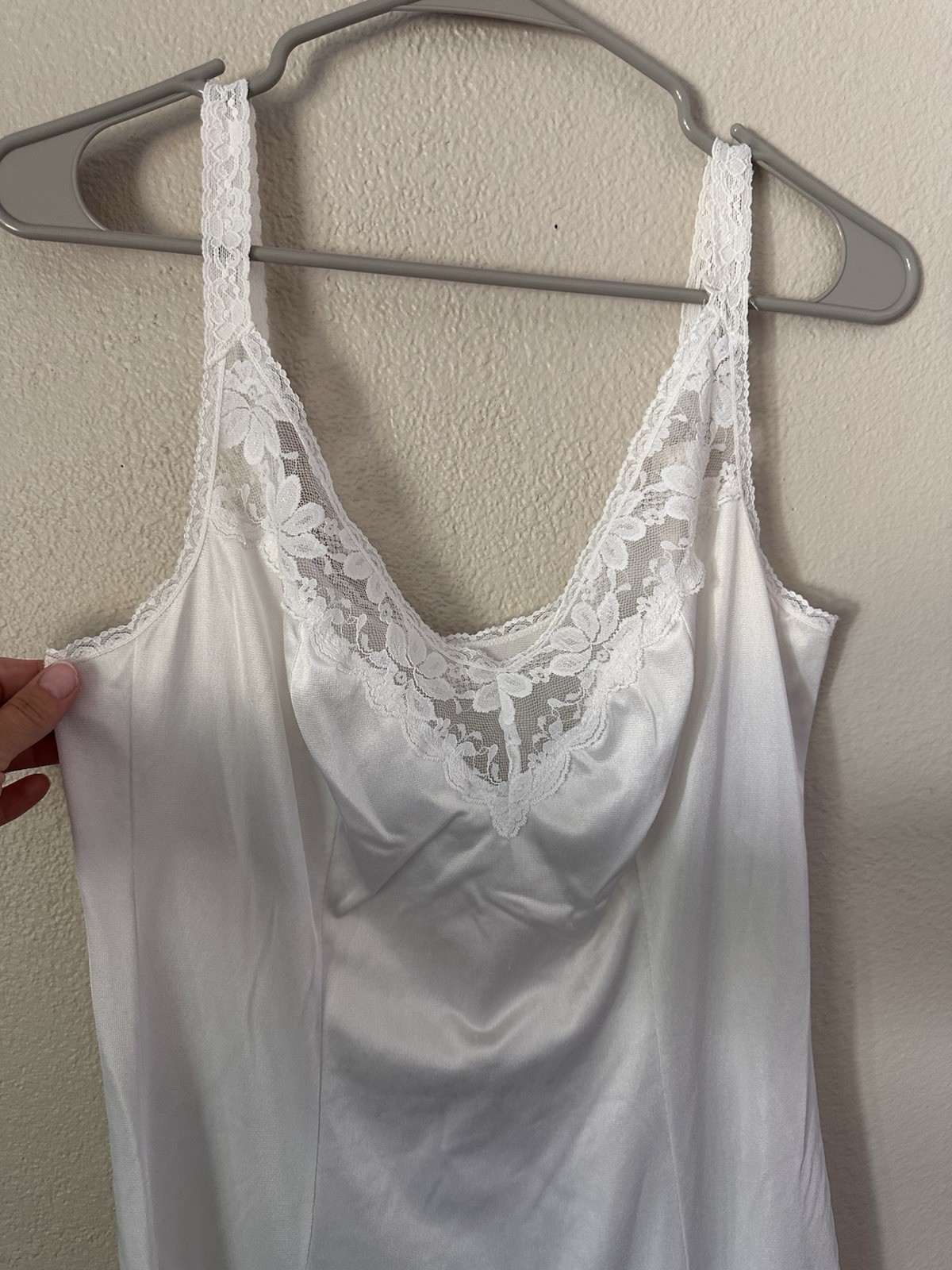 Vintage Maidenform Something Special Slip Dress Womens Sz 36 White Lace ILGWU