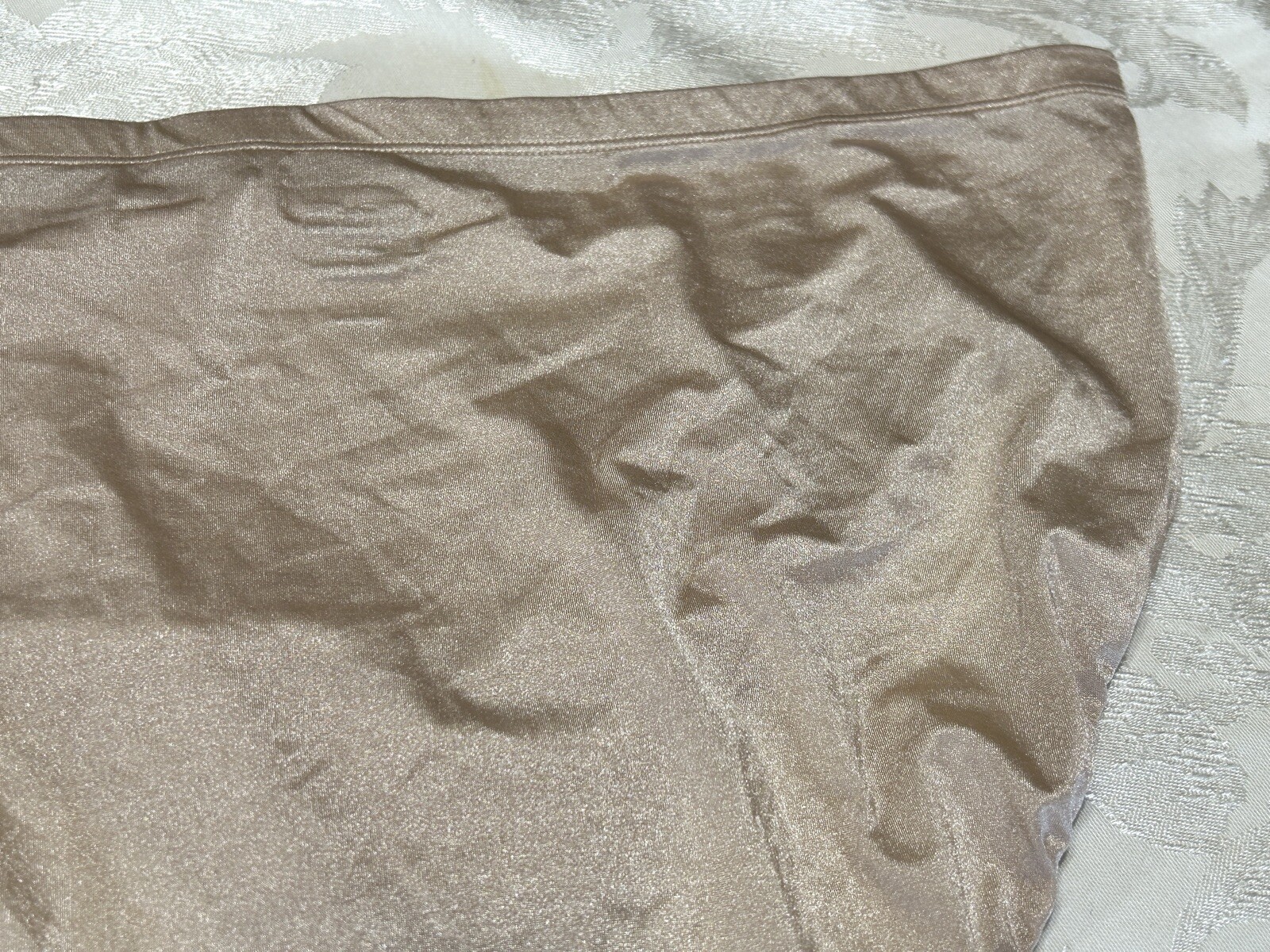 Vtg VANITY FAIR 13194 Comfort Essentials Satin Hi-Cut 9 Beige Brief Panties #160