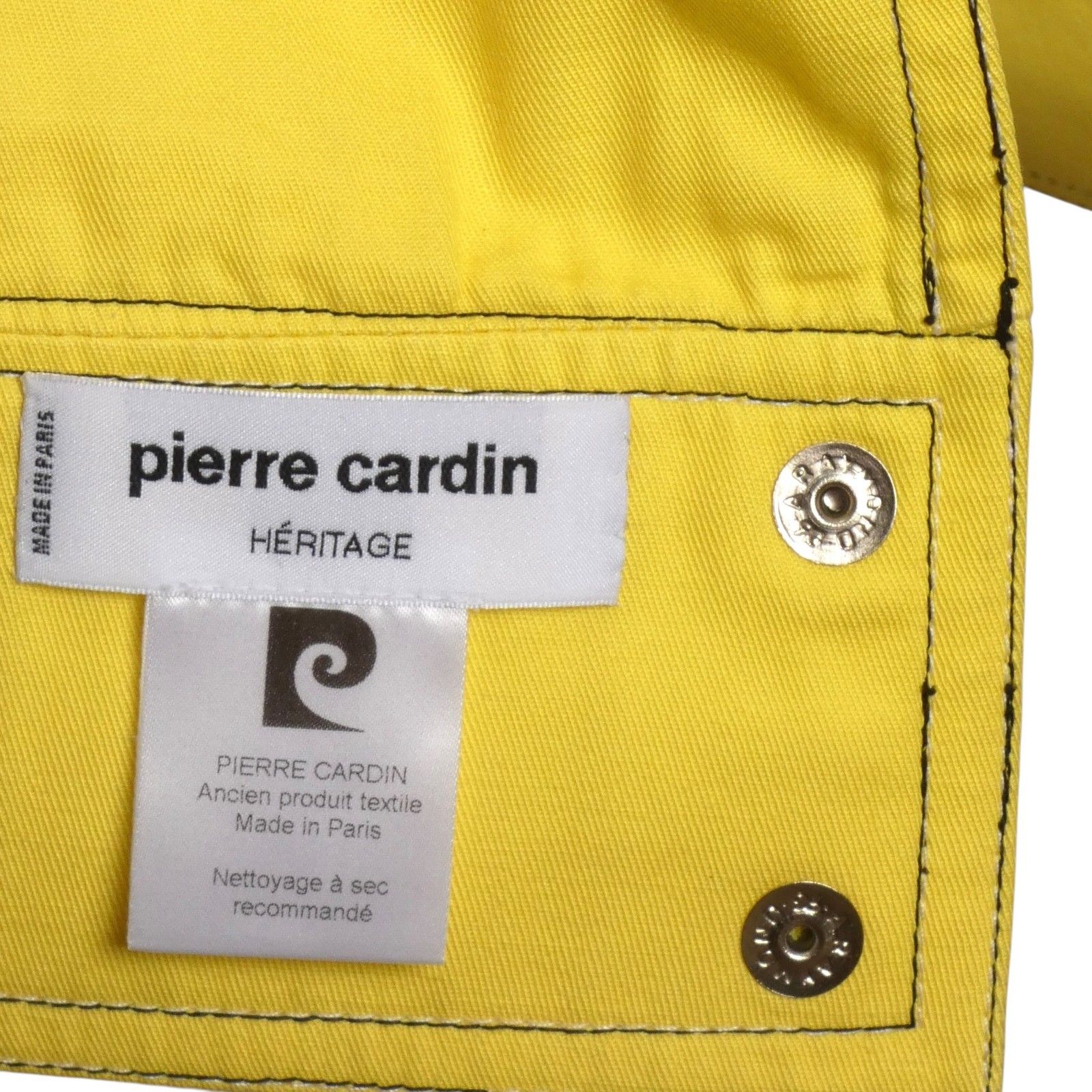 PIERRE CARDIN- 1980s Yellow Cotton Twill Jacket, Size 6