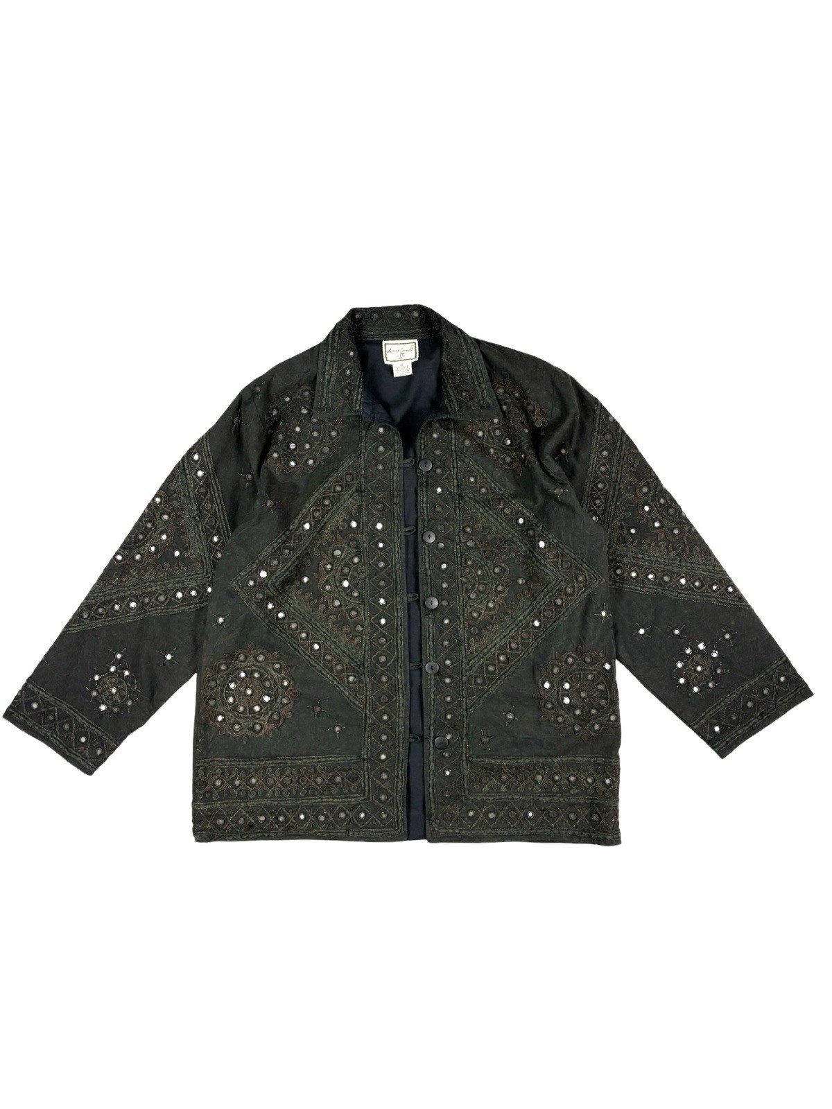 April Cornell Women&rsquo;s VTG Embroidered Embellished Eyelet Boho Burnout Jacket M