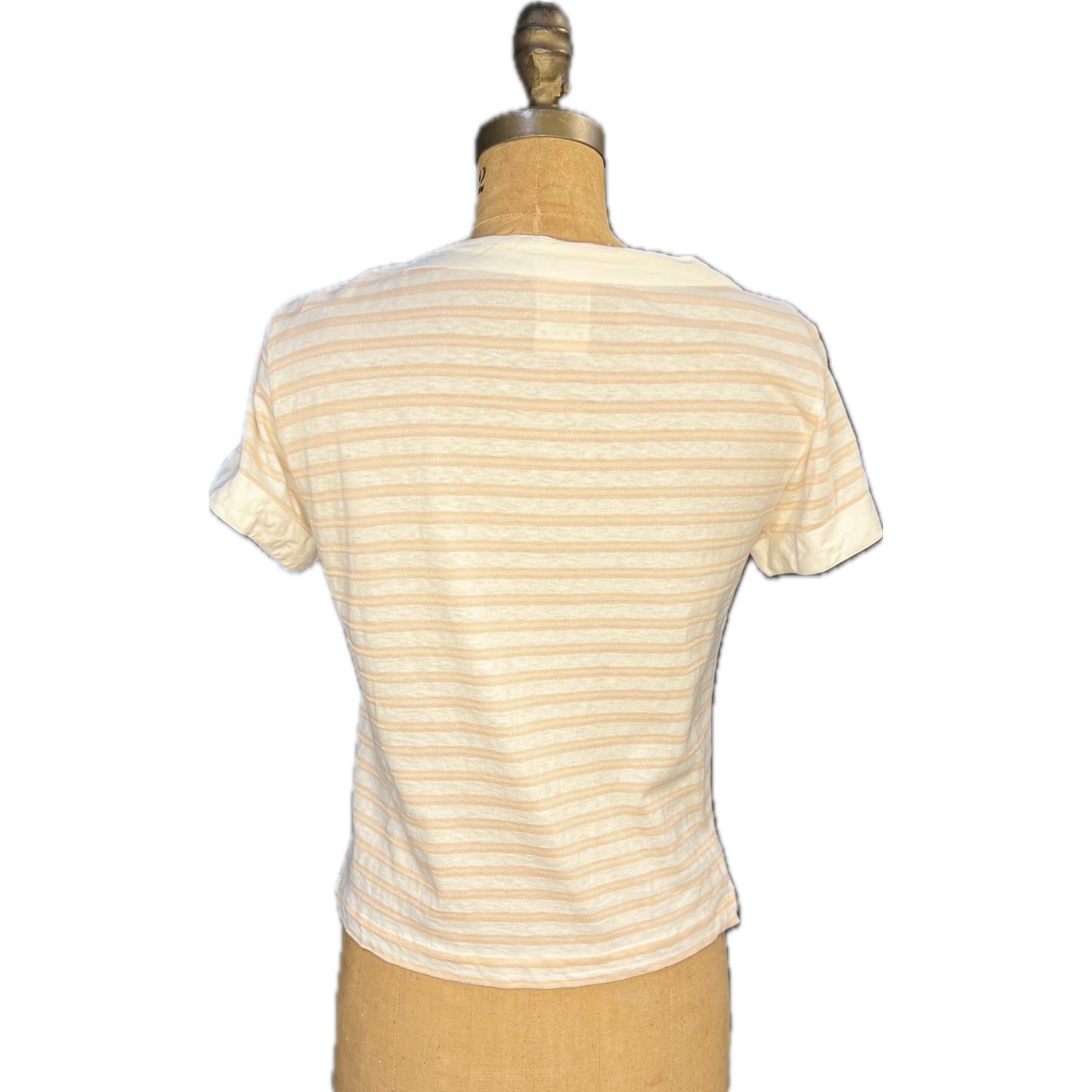 Vintage Courrèges Striped Shoulder Button Top – Made in France – 1970s
