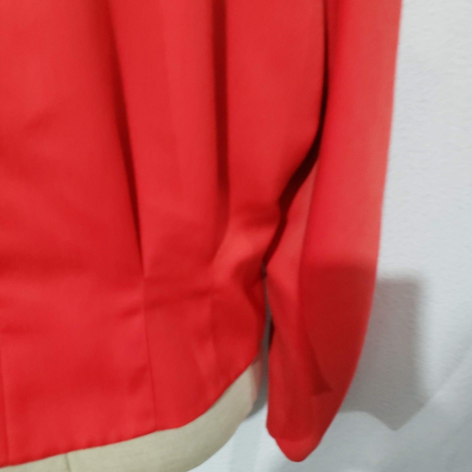 Vtg Mondi Red Wool Blend Cropped Embroidered Jacket Cardigan Germany 44/US L/XL