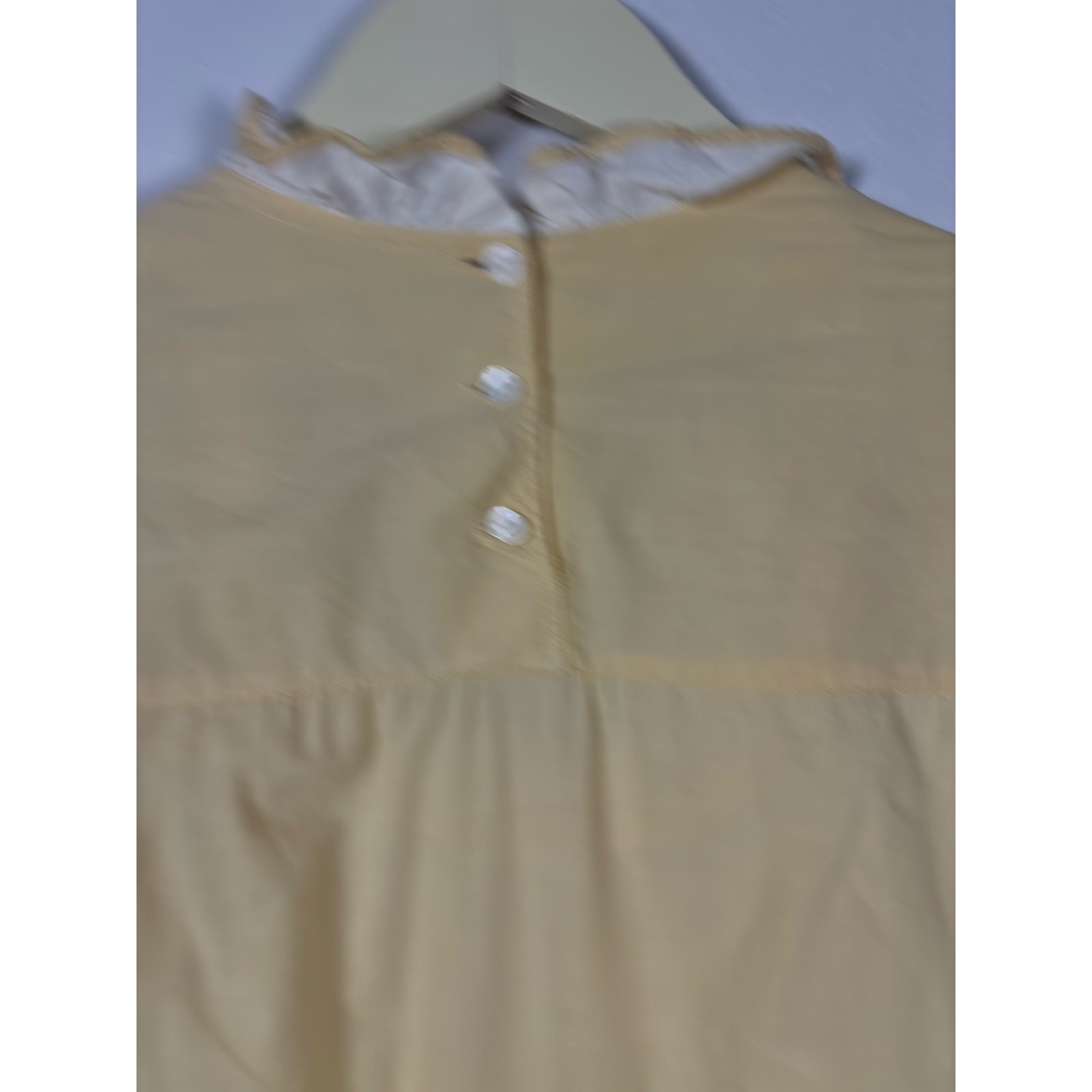 1950s Expensive Simplicity Yellow Cotton Ruffle Maids Uniform Dress As Is